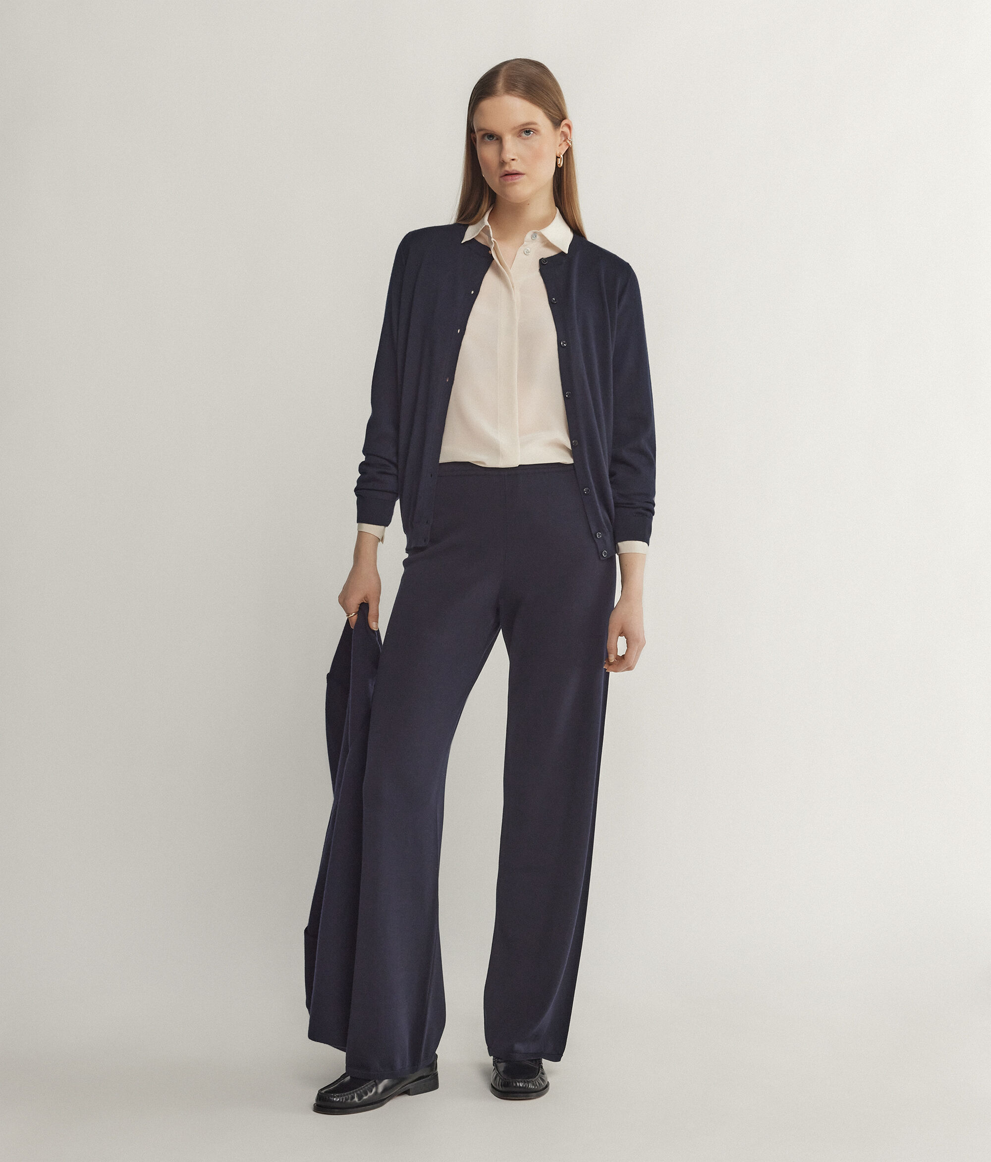 Silk and Cotton Palazzo Trousers