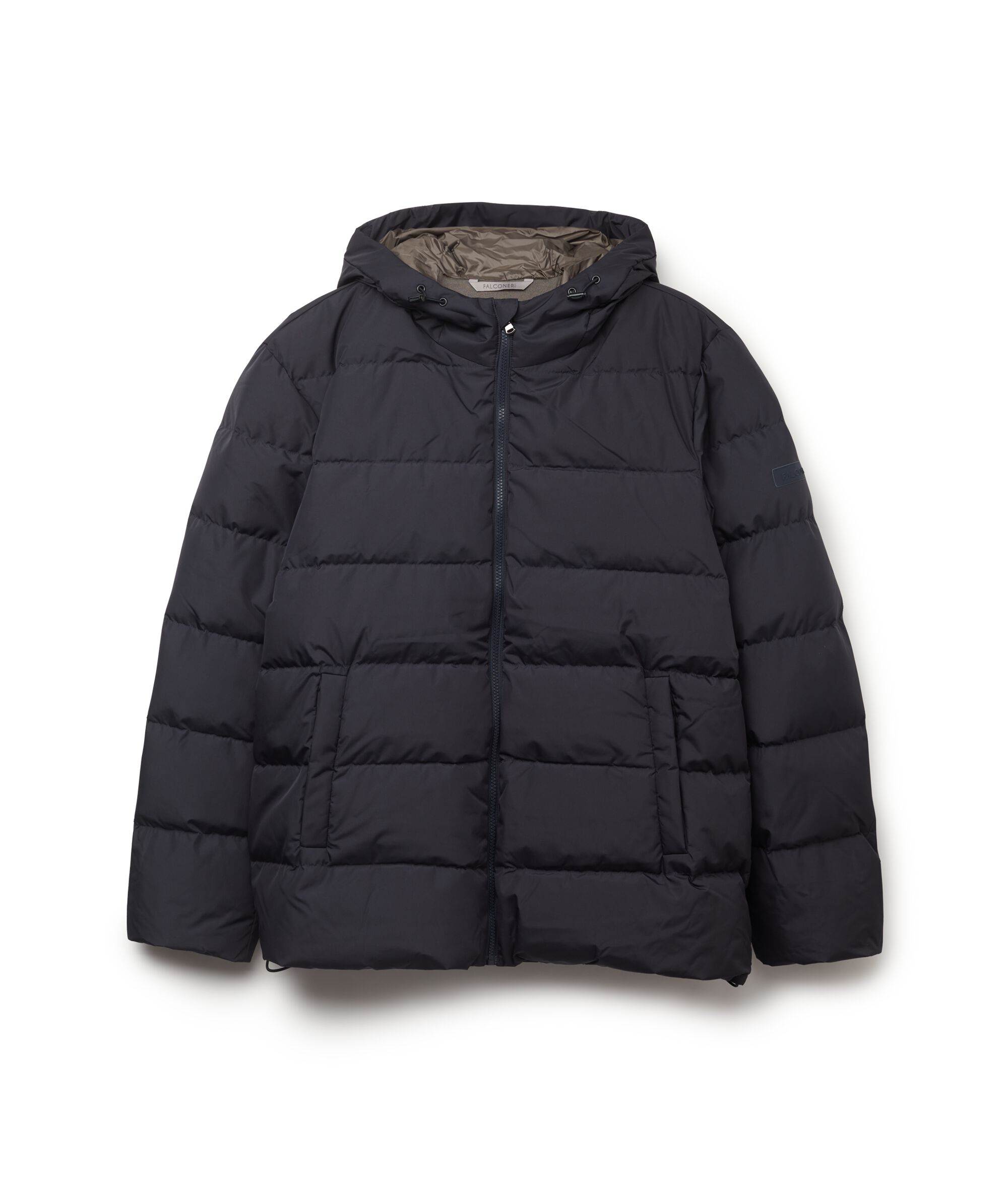 Down Jacket with Hood and Cashmere Lining