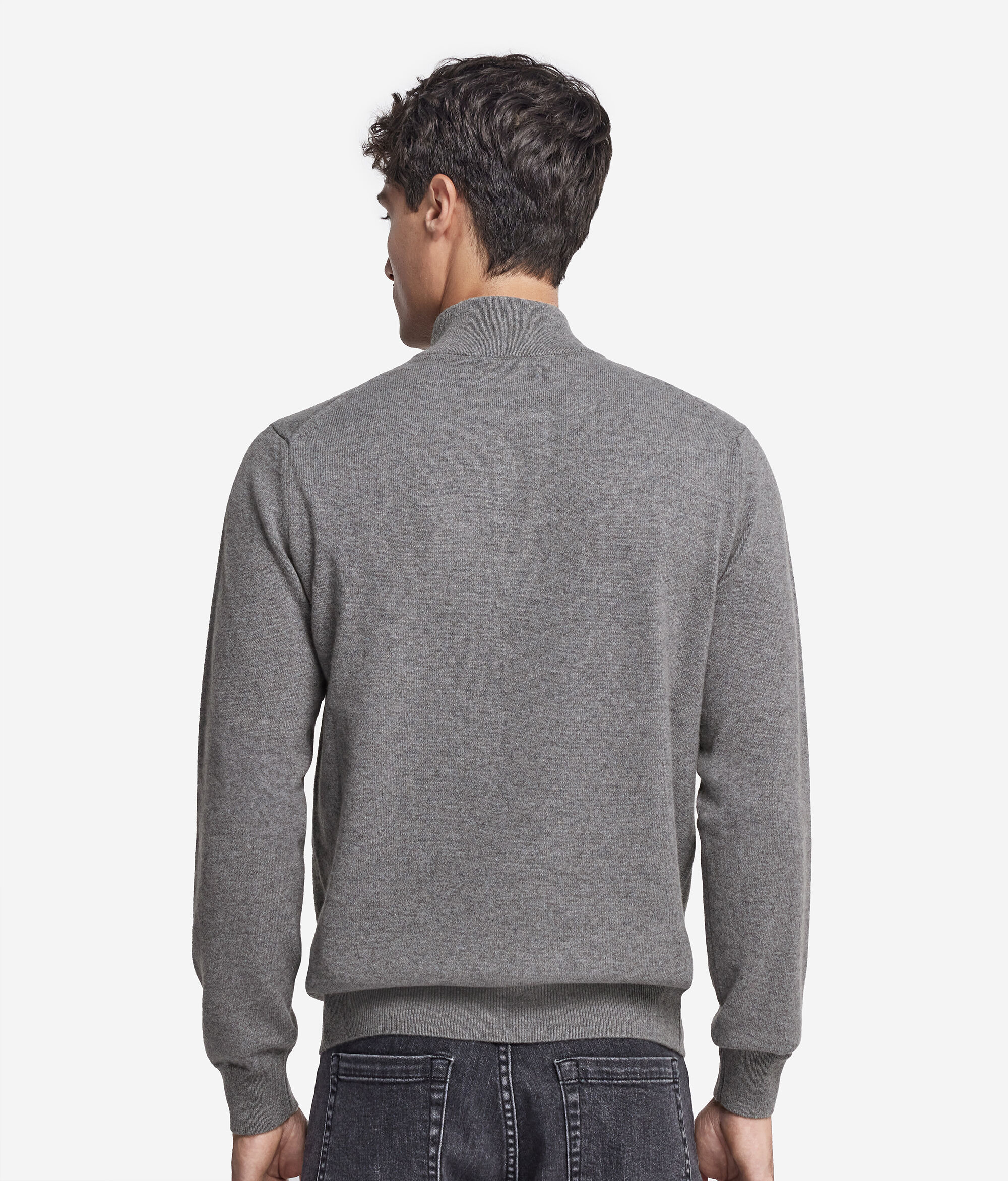 Herren-Pullover mit Reißverschluss aus Kaschmir Ultrasoft