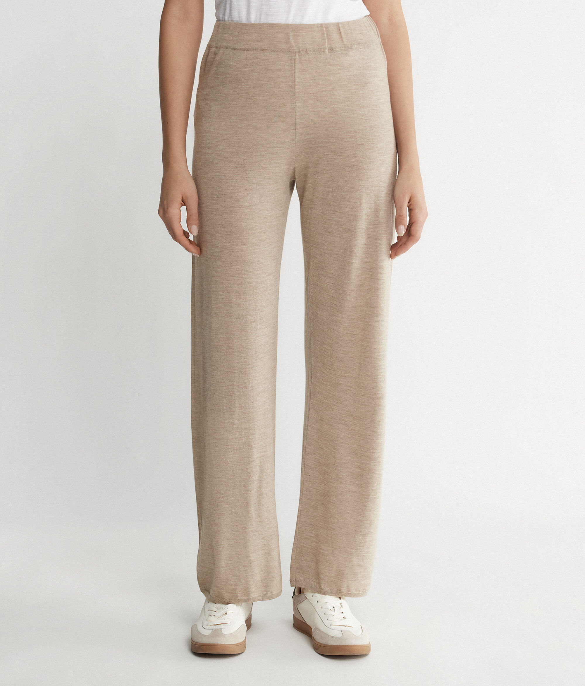 Pantalón palazzo de cashmere ultrafine