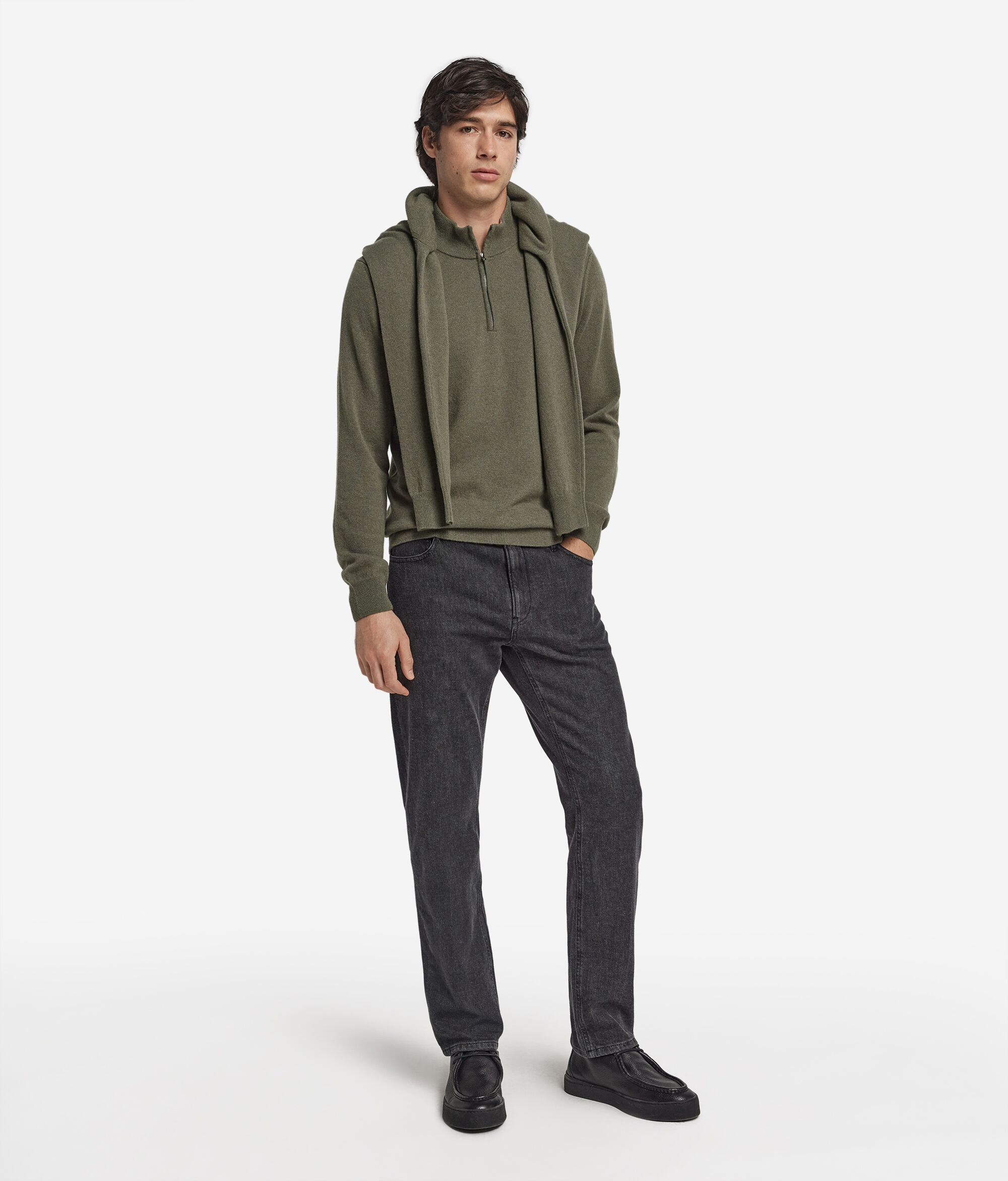 Ultrasoft Cashmere Half-Zip Funnel-Neck Jumper