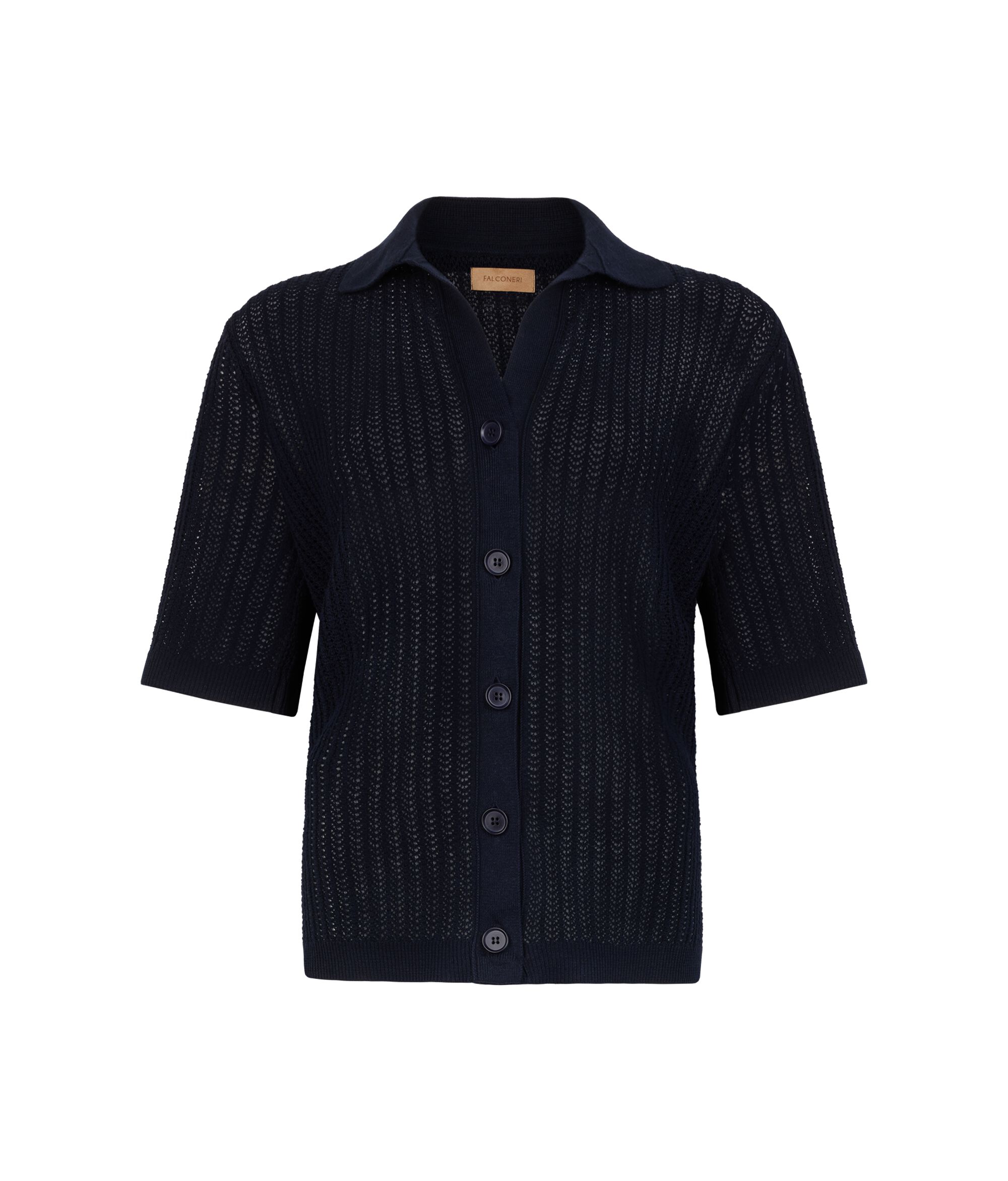 Ribbed Pointelle Shirt in Cotton_9400