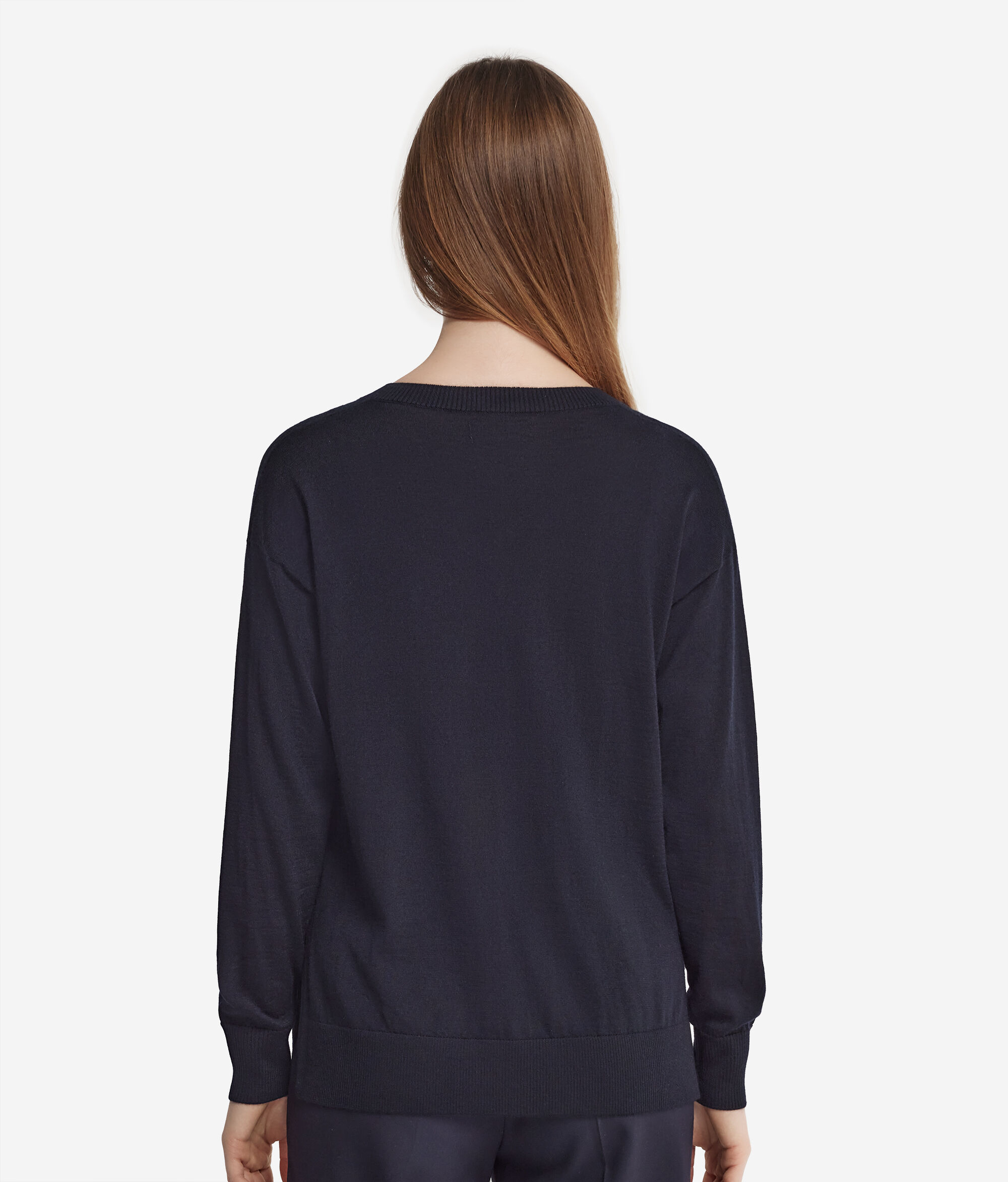 Pullover mit V-Ausschnitt und Schlitzen aus Kaschmir