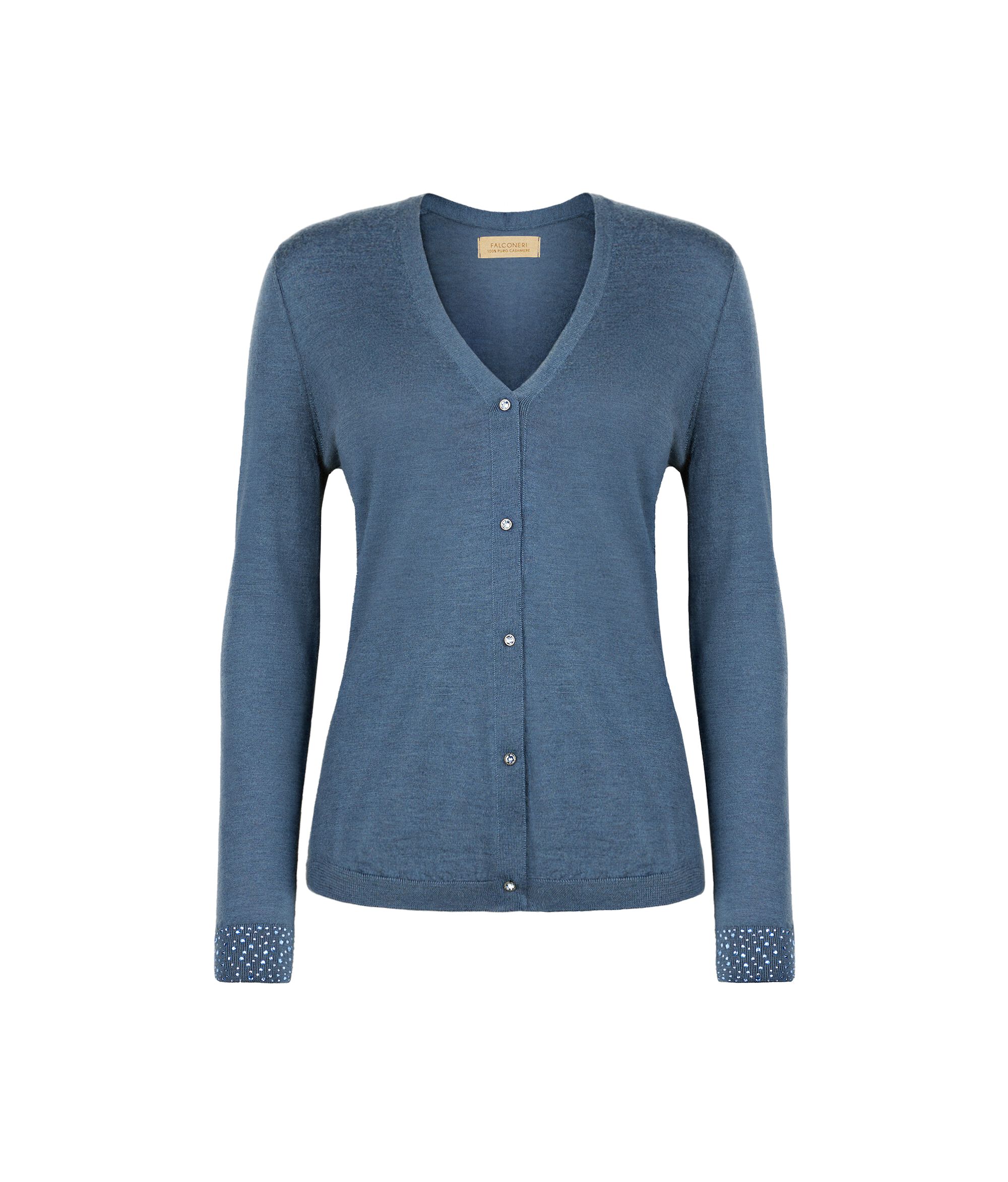 Ultrafine Cashmere Sweater with Rhinestones