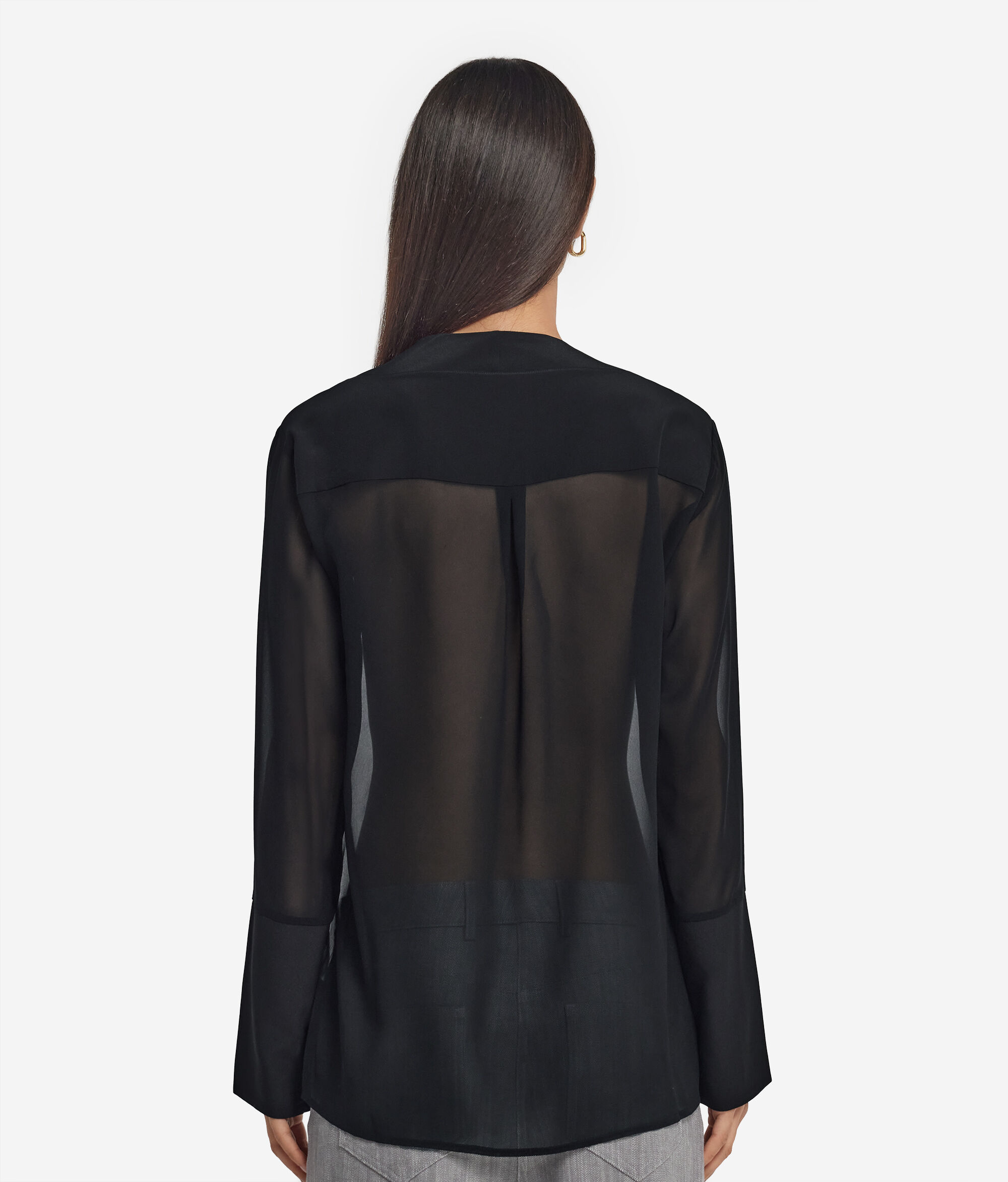 Camicia con Scollo a V in Seta