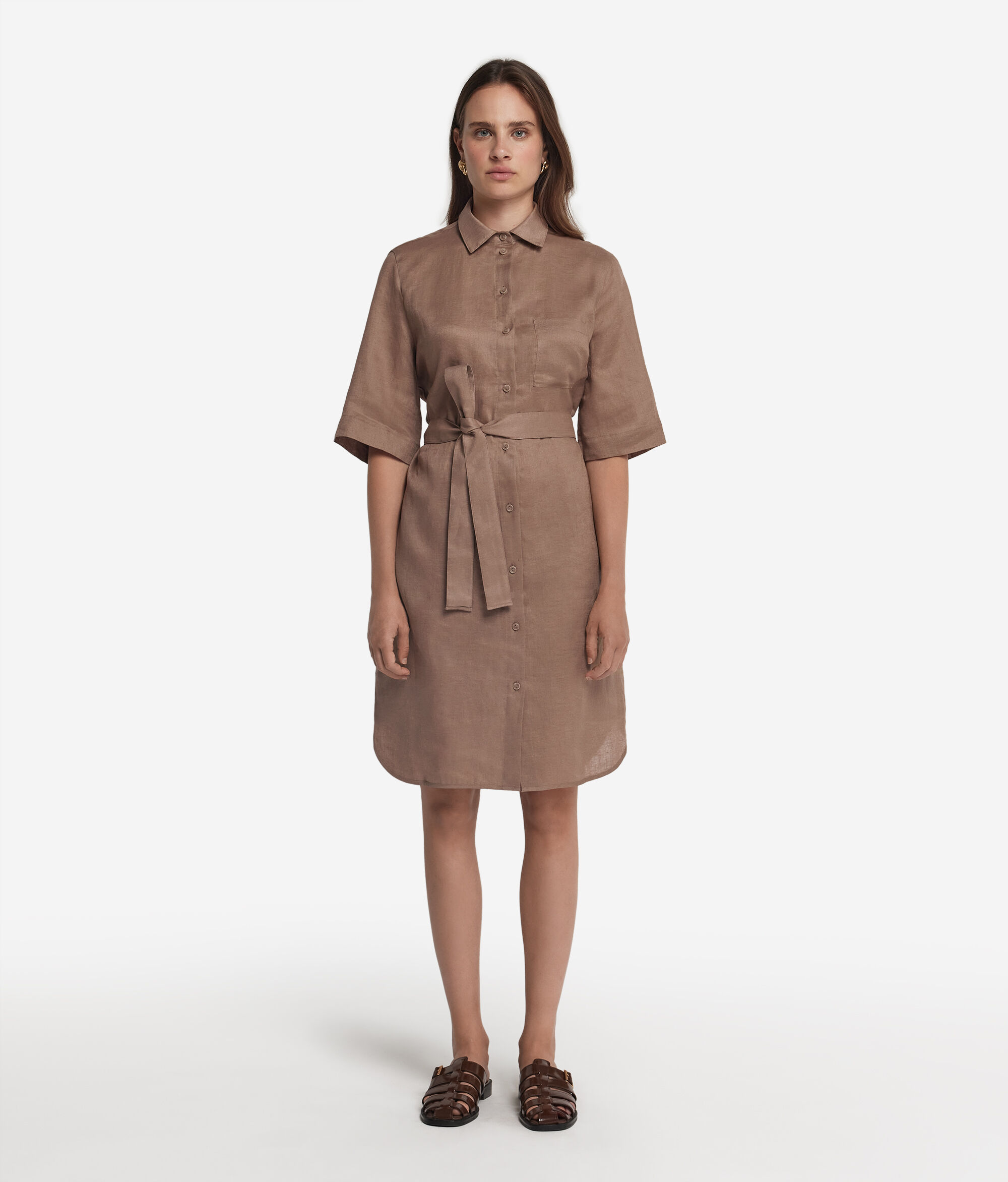 Linen shirtdress