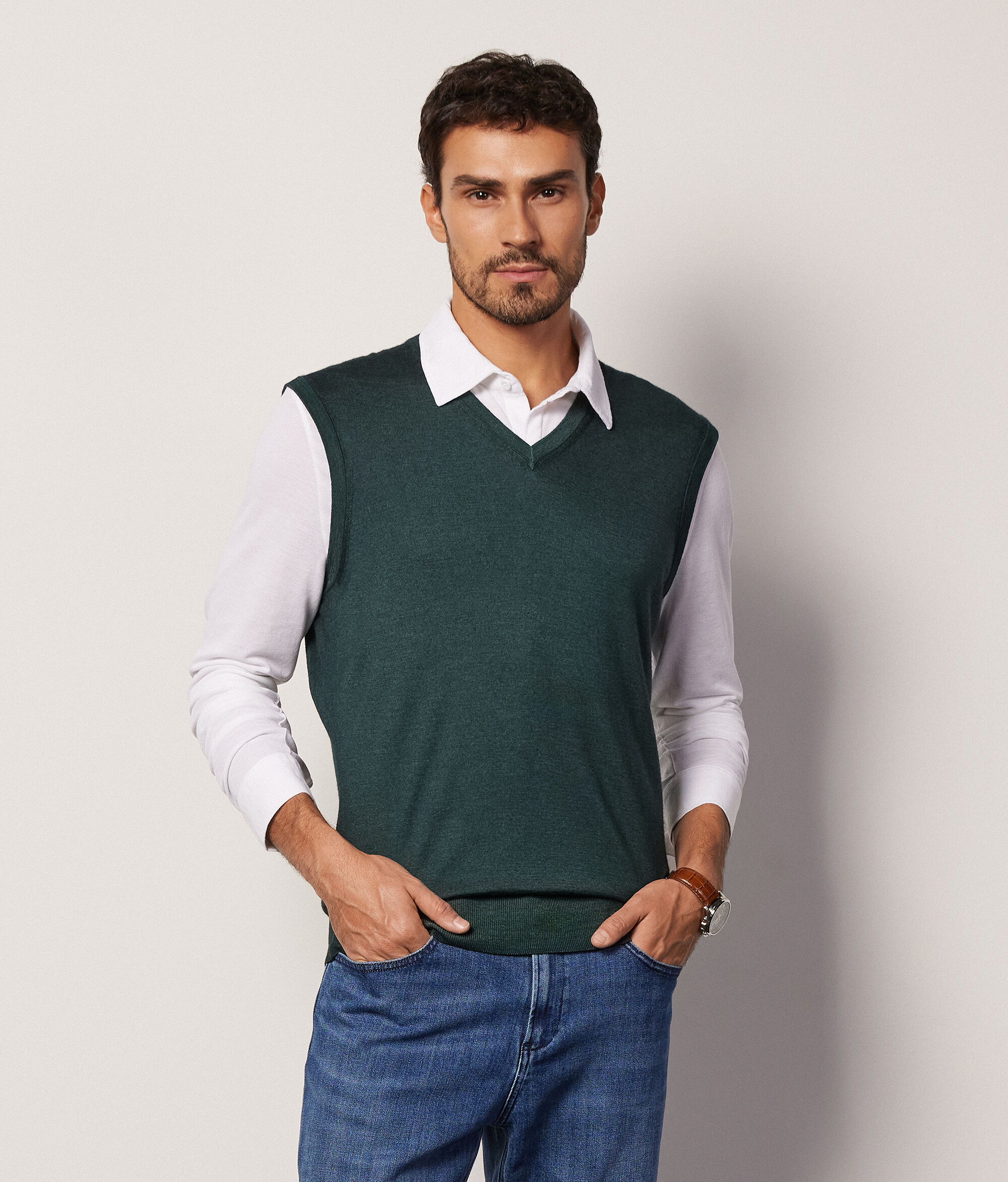 Gilet Scollo a V in Cashmere Ultrafine