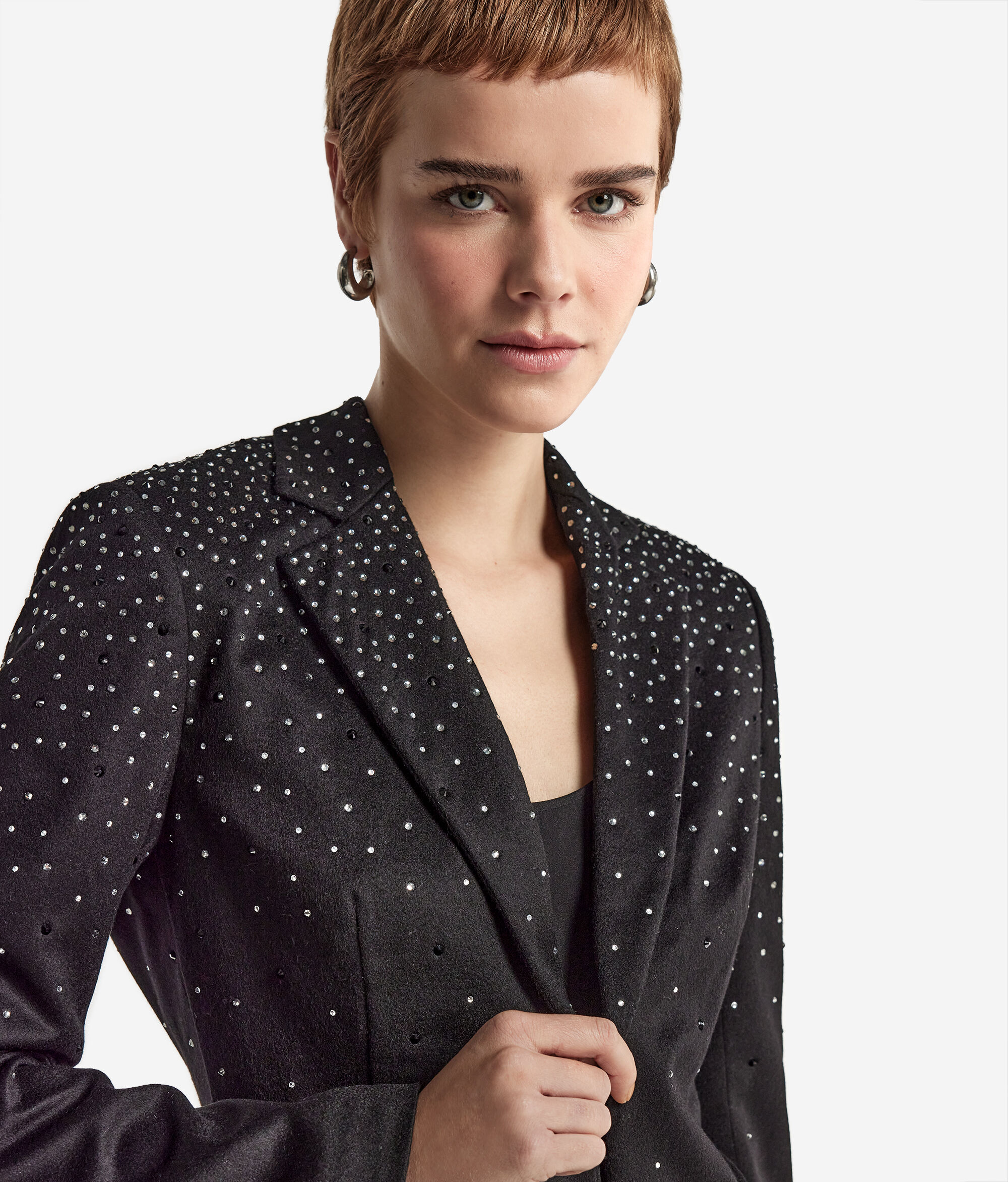 Cashmere Blazer with Rhinestones