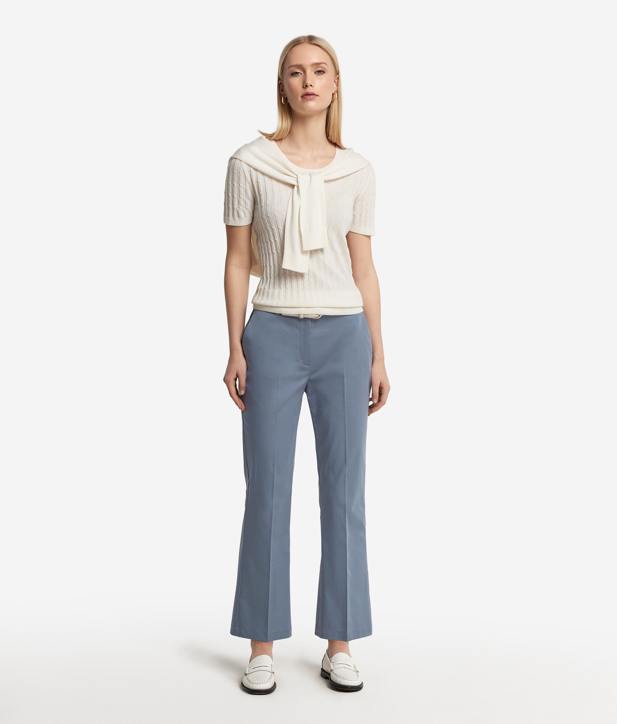 Cotton Fabric Flared Pants