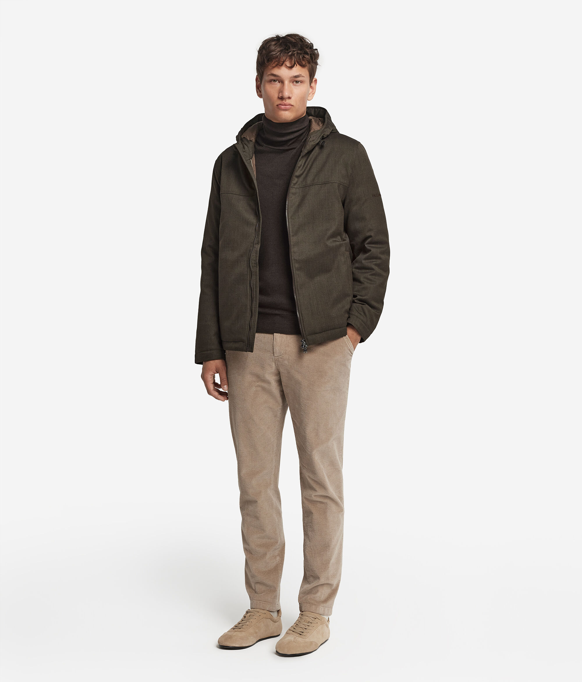 Jacke mit Kapuze aus Funktionswolle