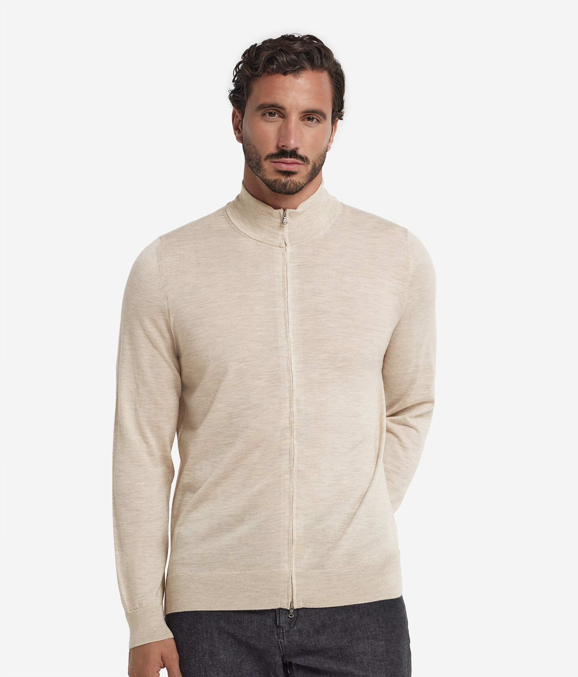 Cardigan mit Reißverschluss aus Kaschmir