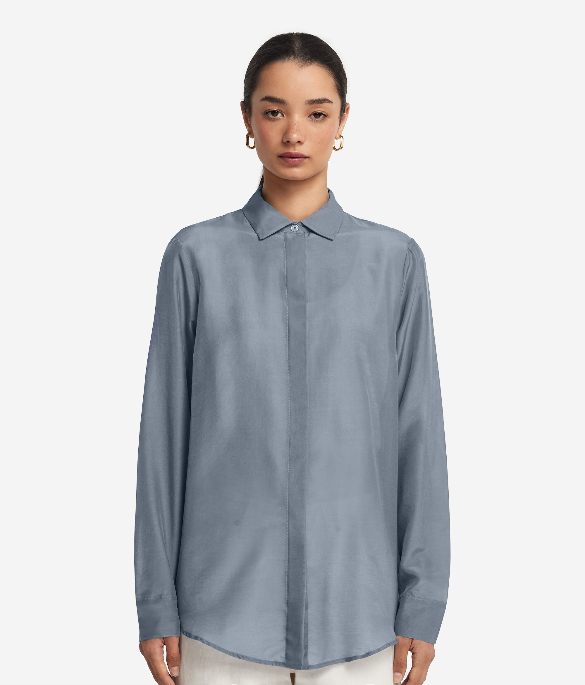 Camicia Colletto Mussola in Cotone e Seta