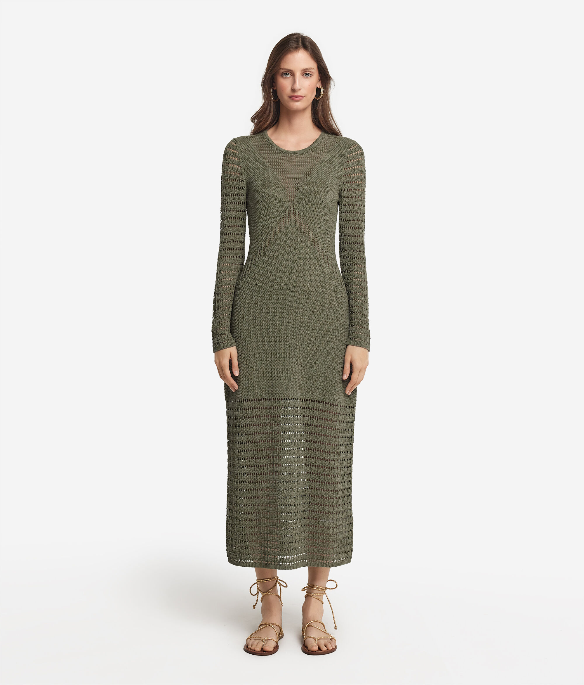 Kleid mit Perllochmuster