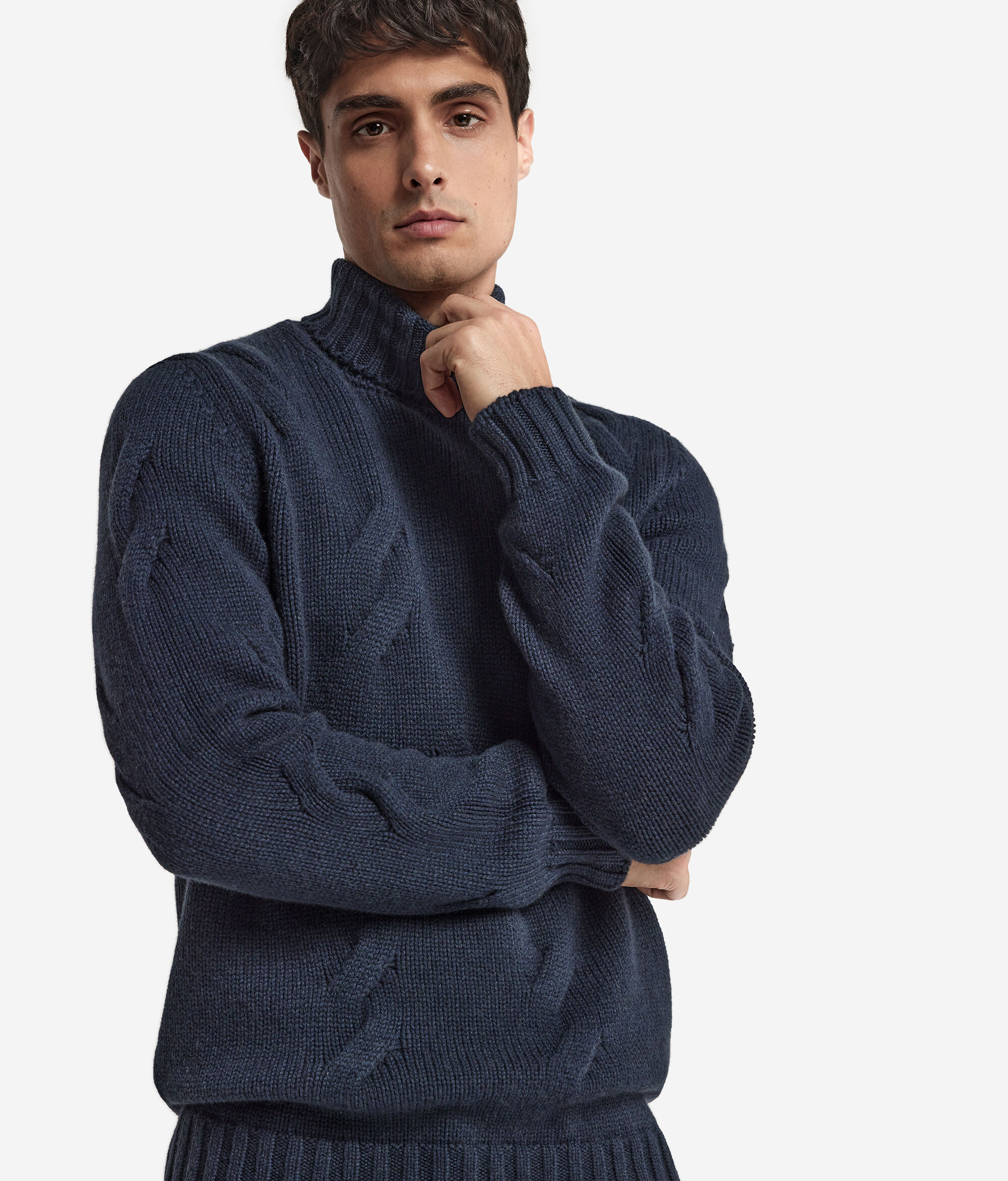 Dolcevita con Motivo a Trecce in Cashmere