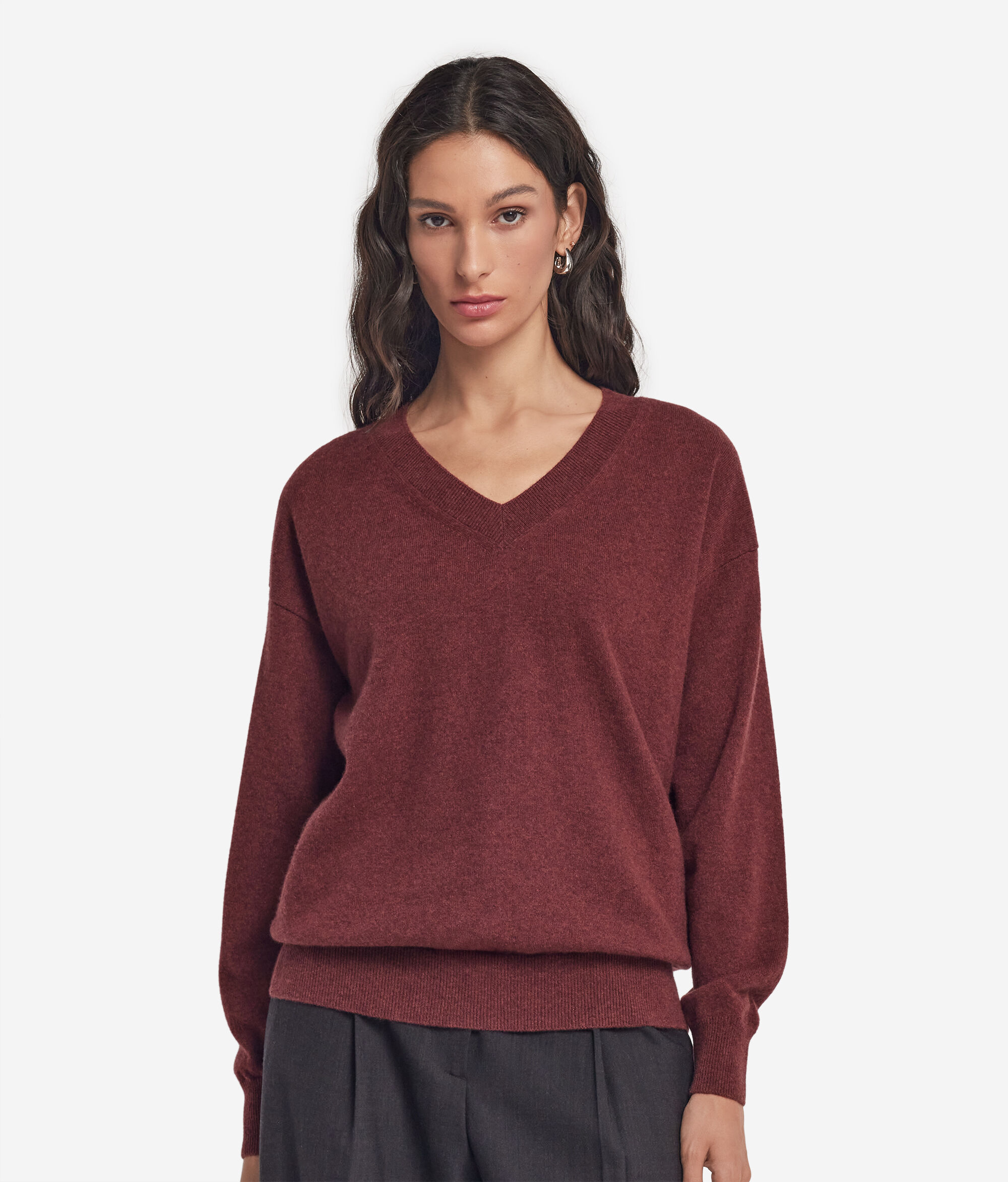 Pull à col V en cachemire ultra-doux