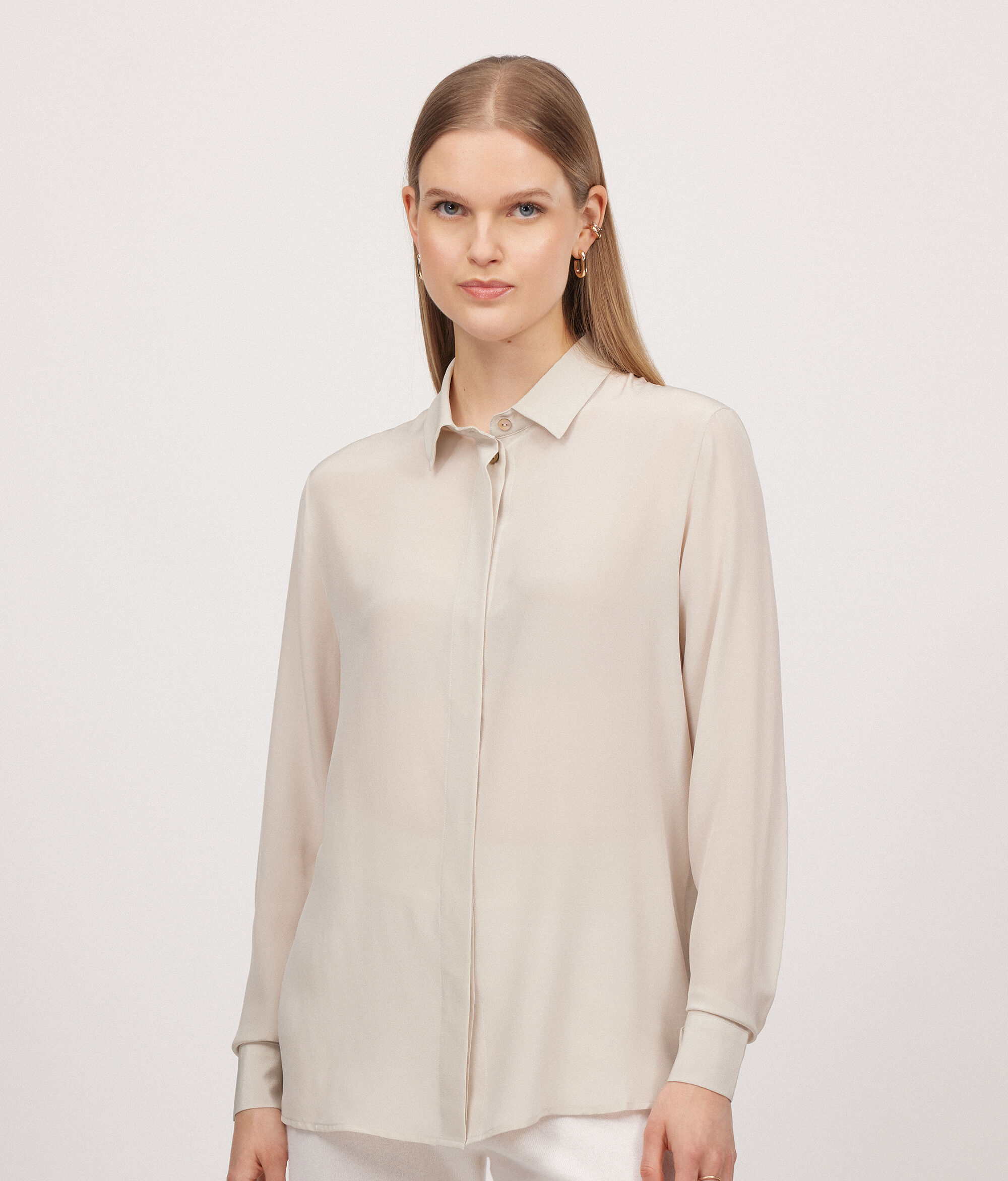 Silk Shirt with Collar