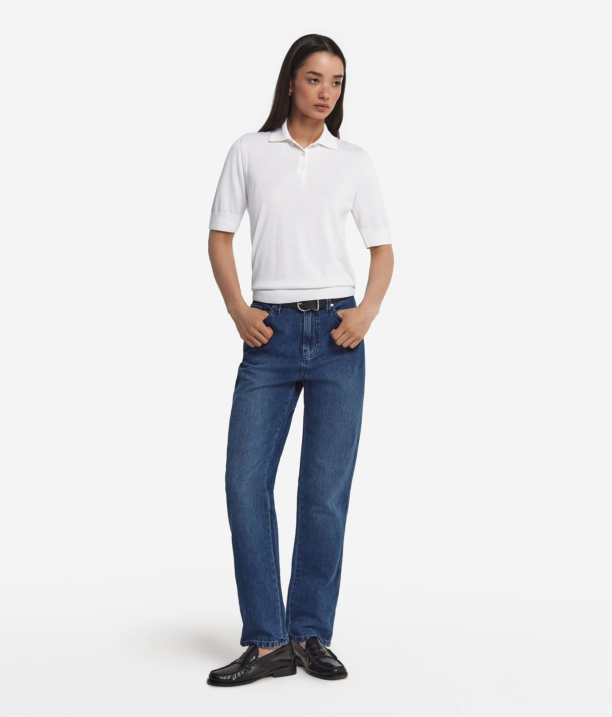 Poloshirt aus Seide und Baumwolle