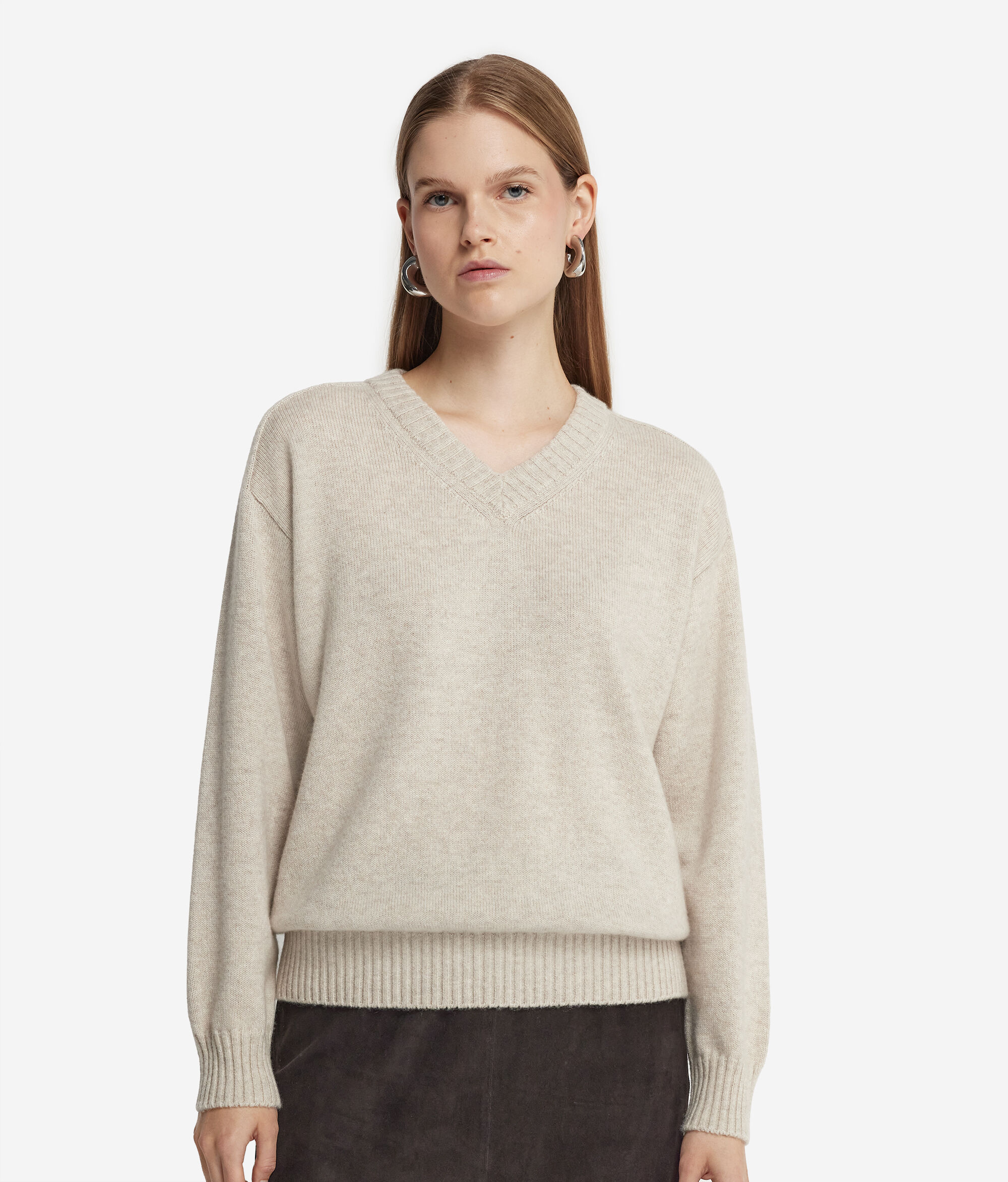 Ultrasoft Cashmere V-Neck Jumper with Set-In Sleeves