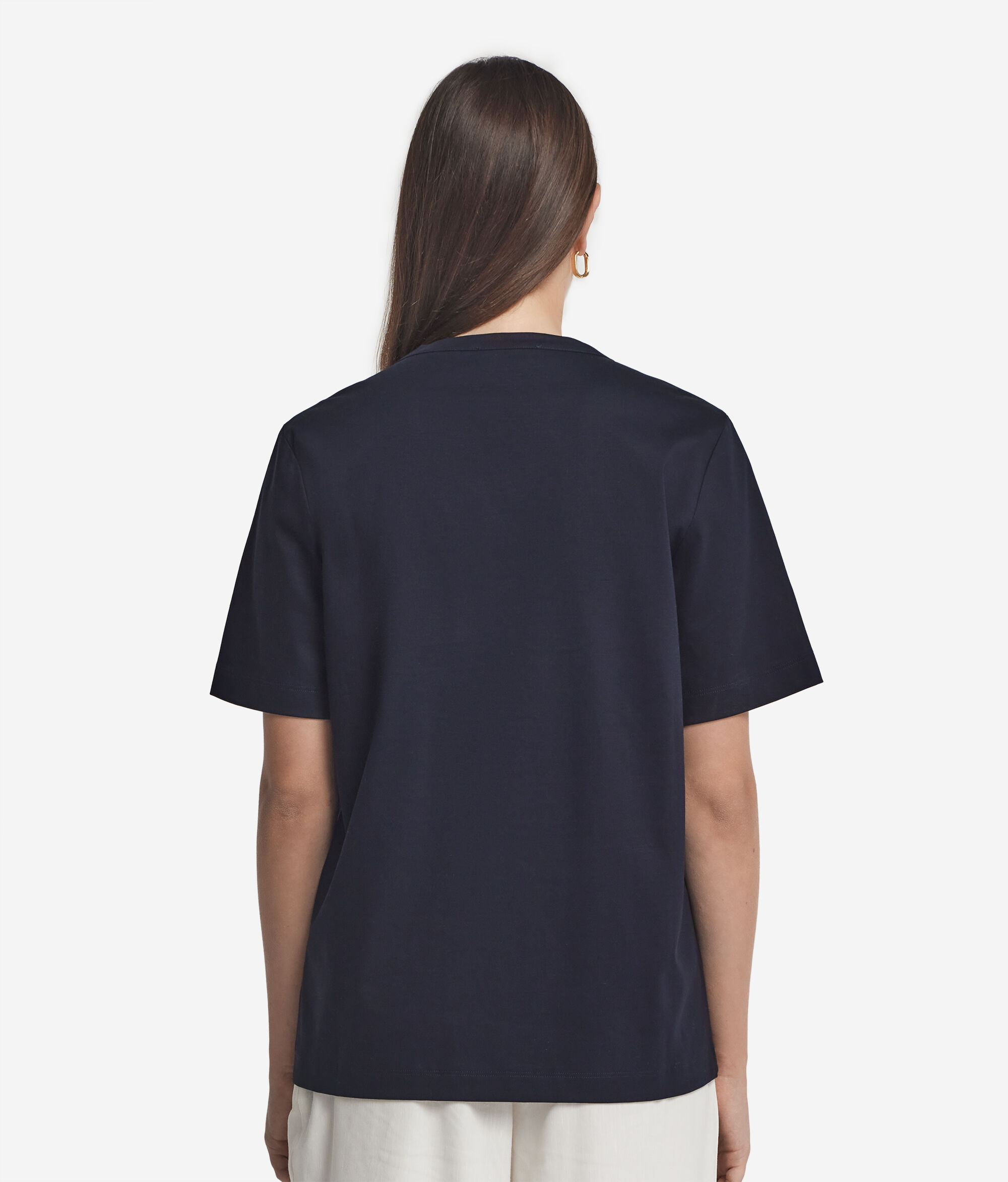 T-shirt en coton avec inserts en macramé