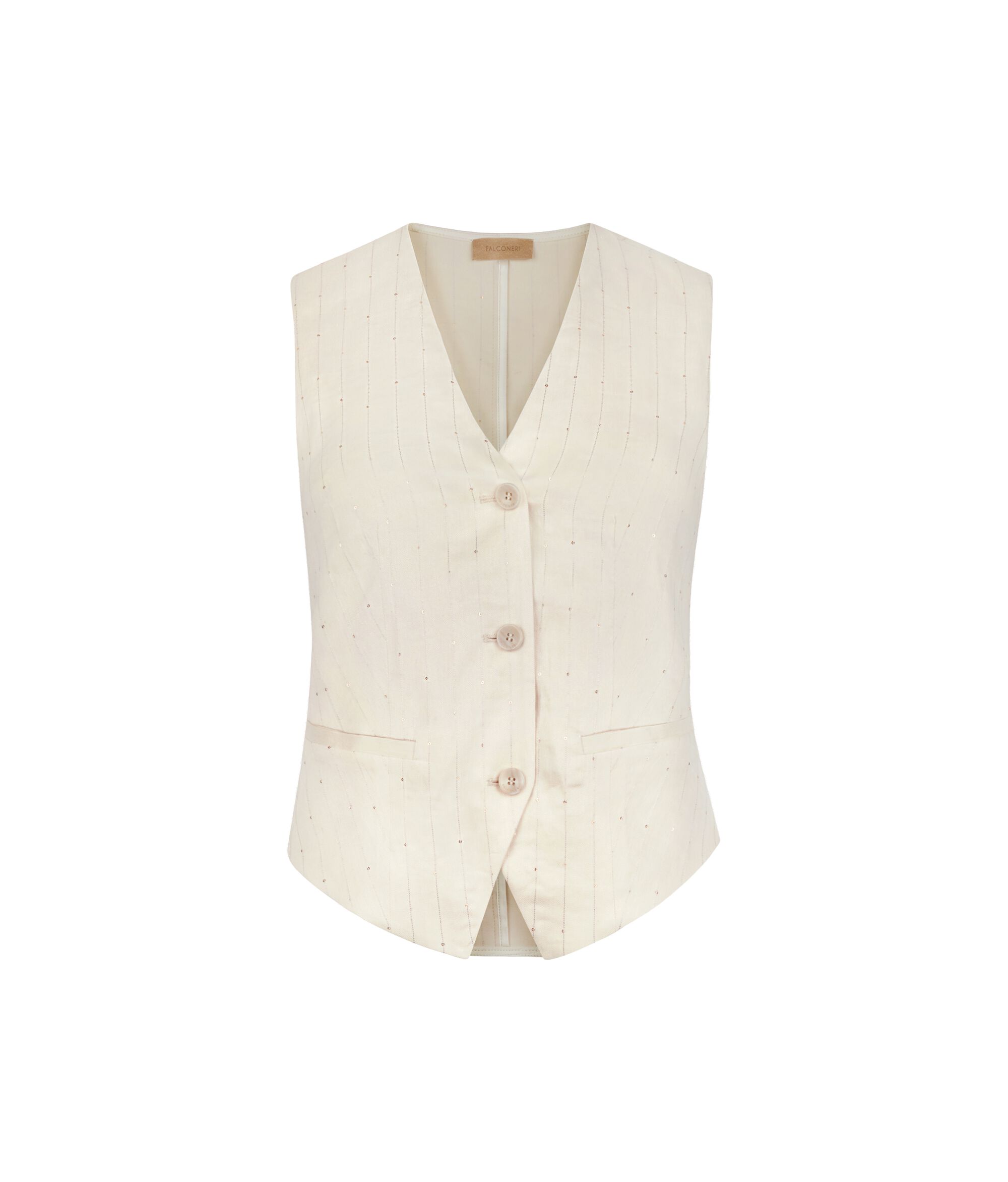 Chaleco de rayas diplomáticas con lentejuelas