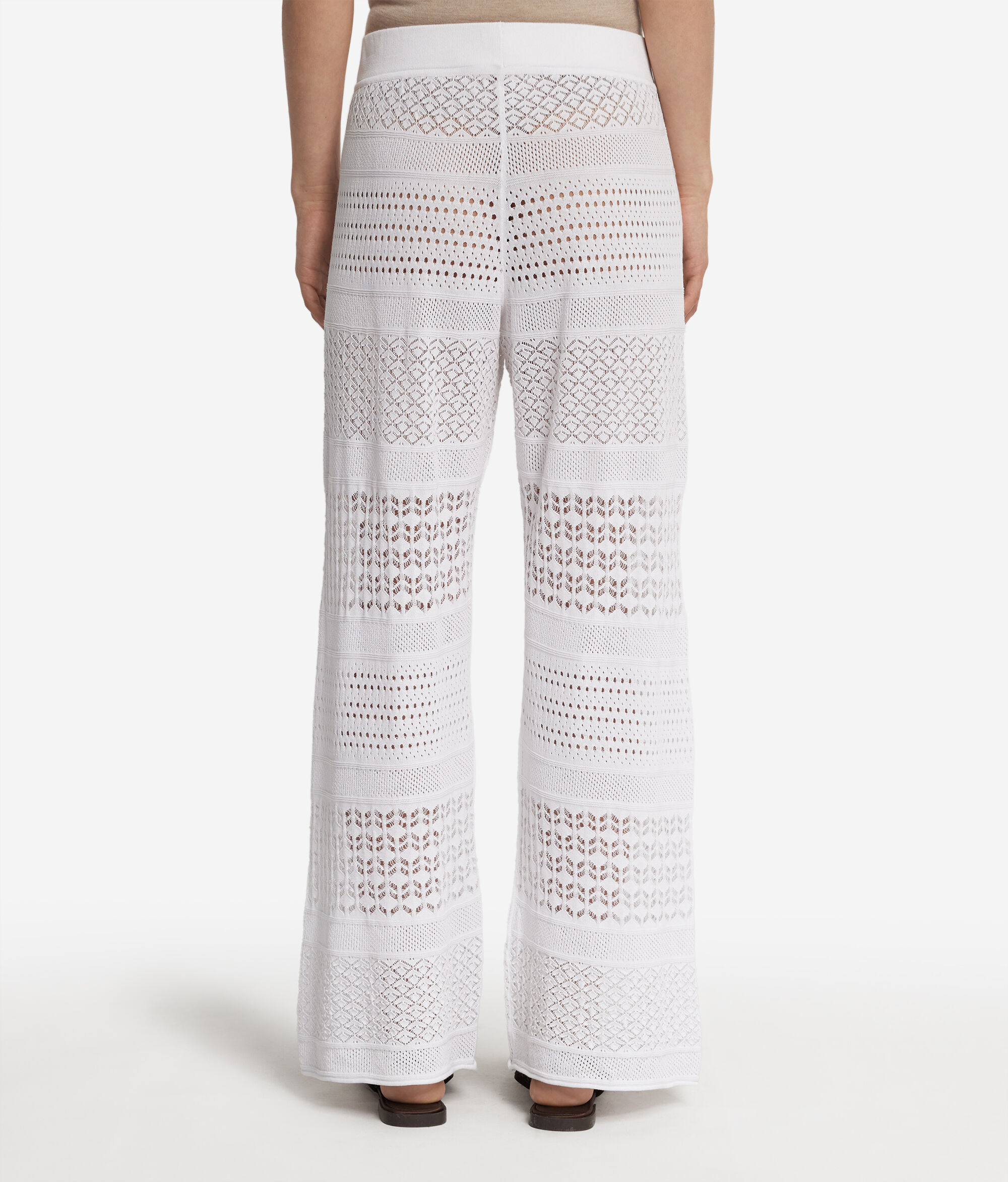 Pantalon en coton effet crochet