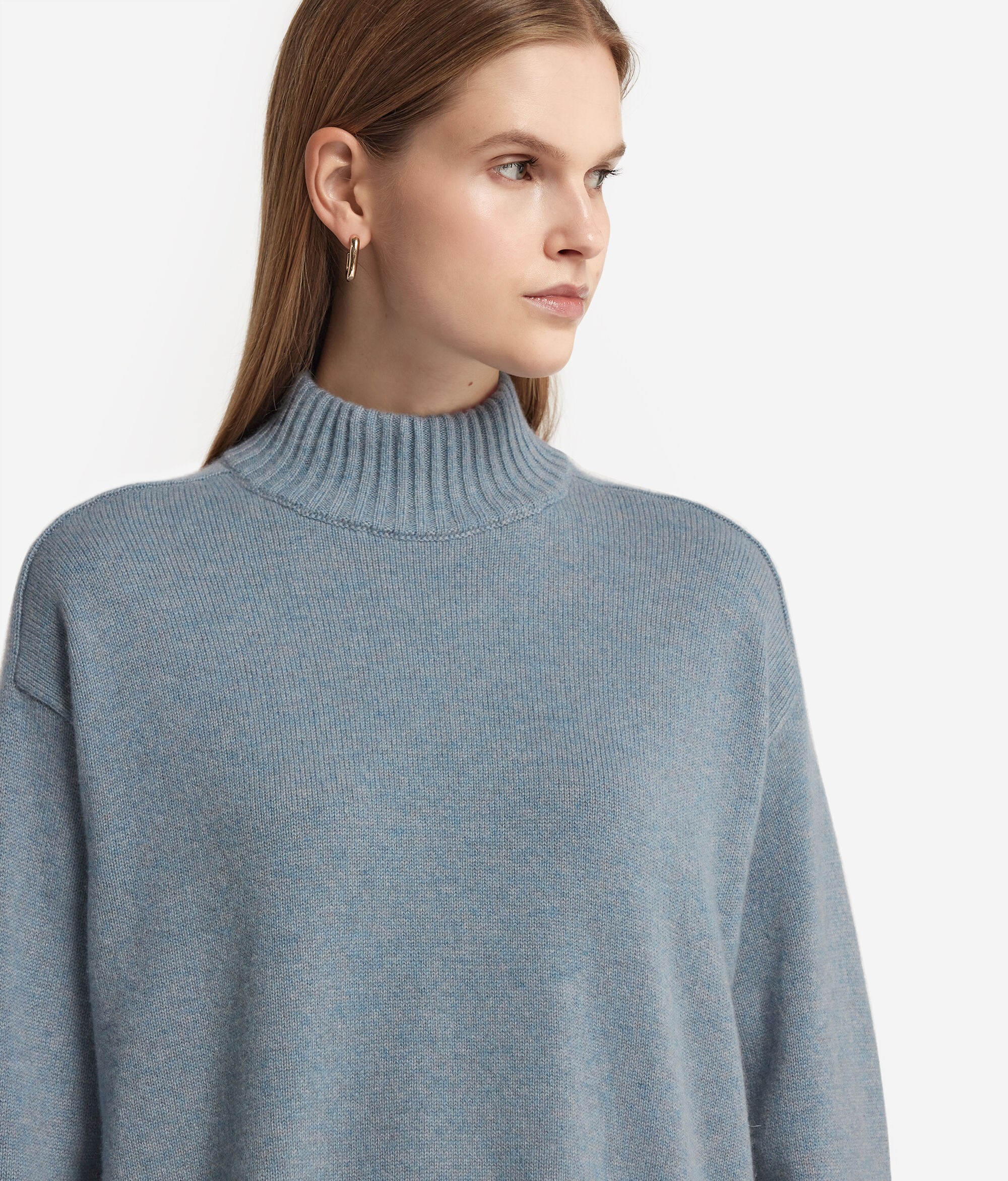 Stehkragenpullover aus Kaschmir Ultrasoft mit Sattelschulter