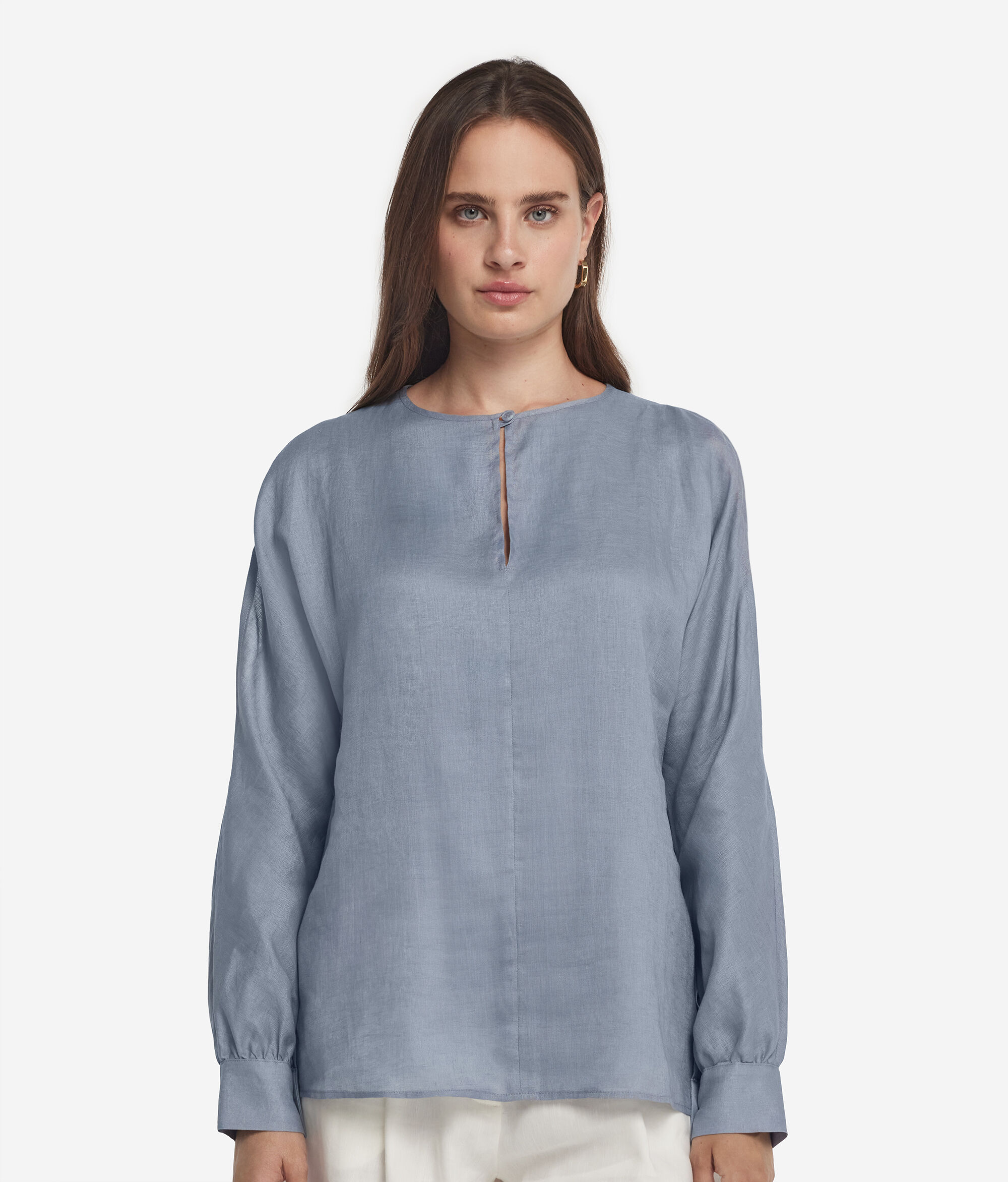Camicia Spalle Cut Out in Lino