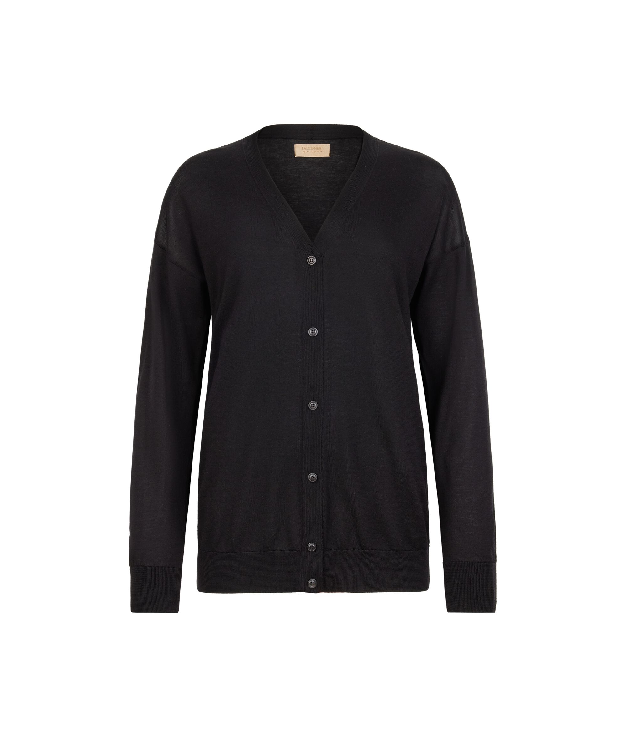 Long-Sleeved Silk and Cotton Cardigan
