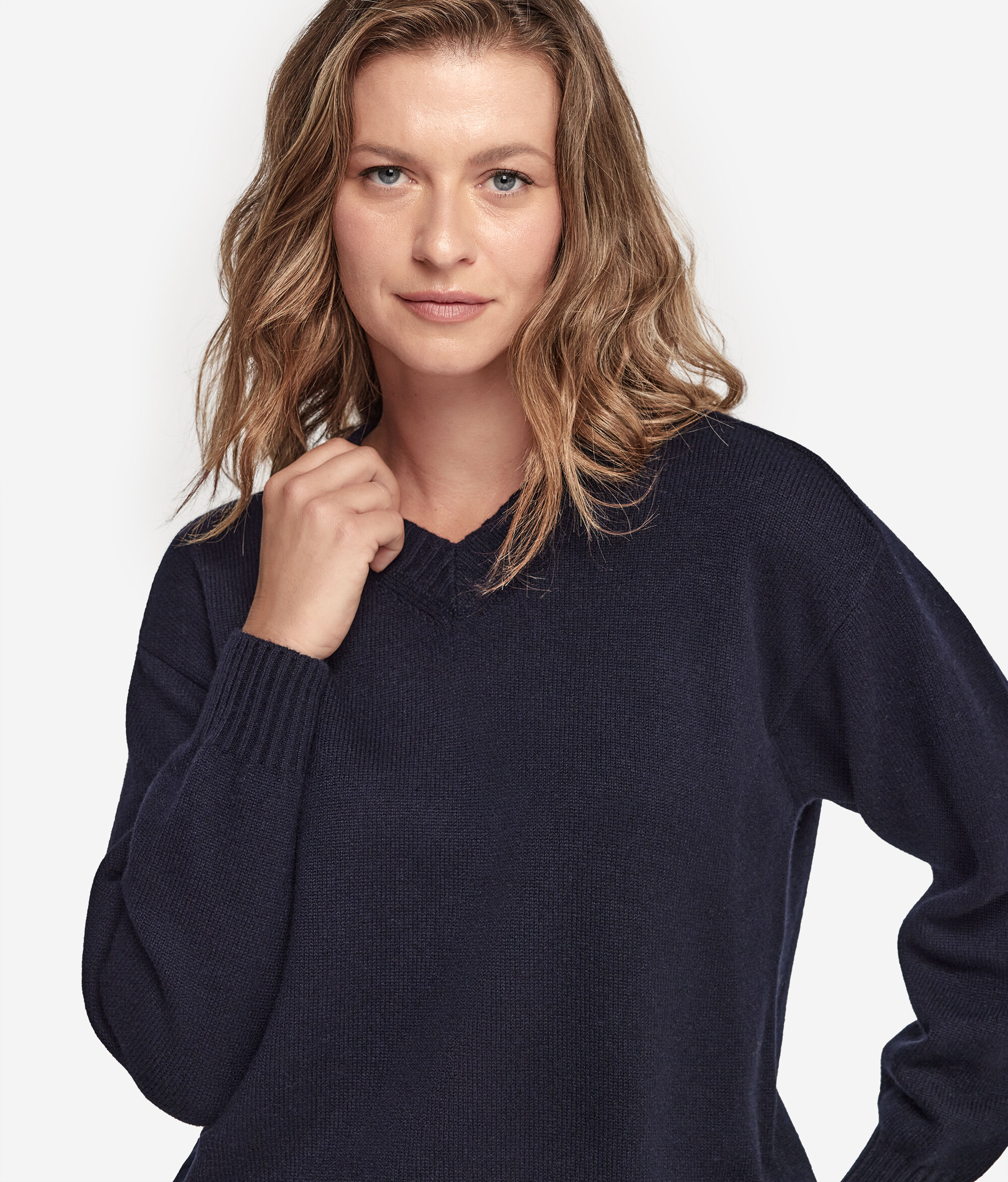 Ultrasoft Cashmere V-Neck Jumper with Set-In Sleeves