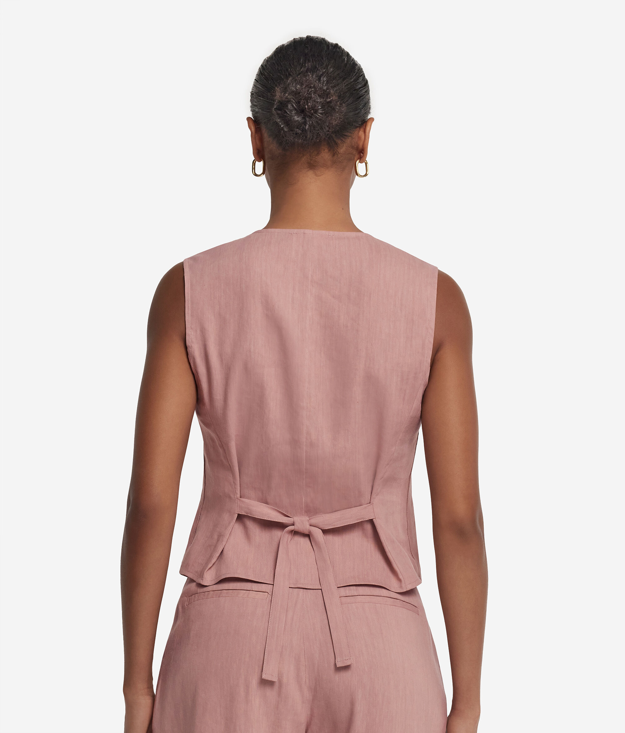Gilet sans manches en lin et viscose