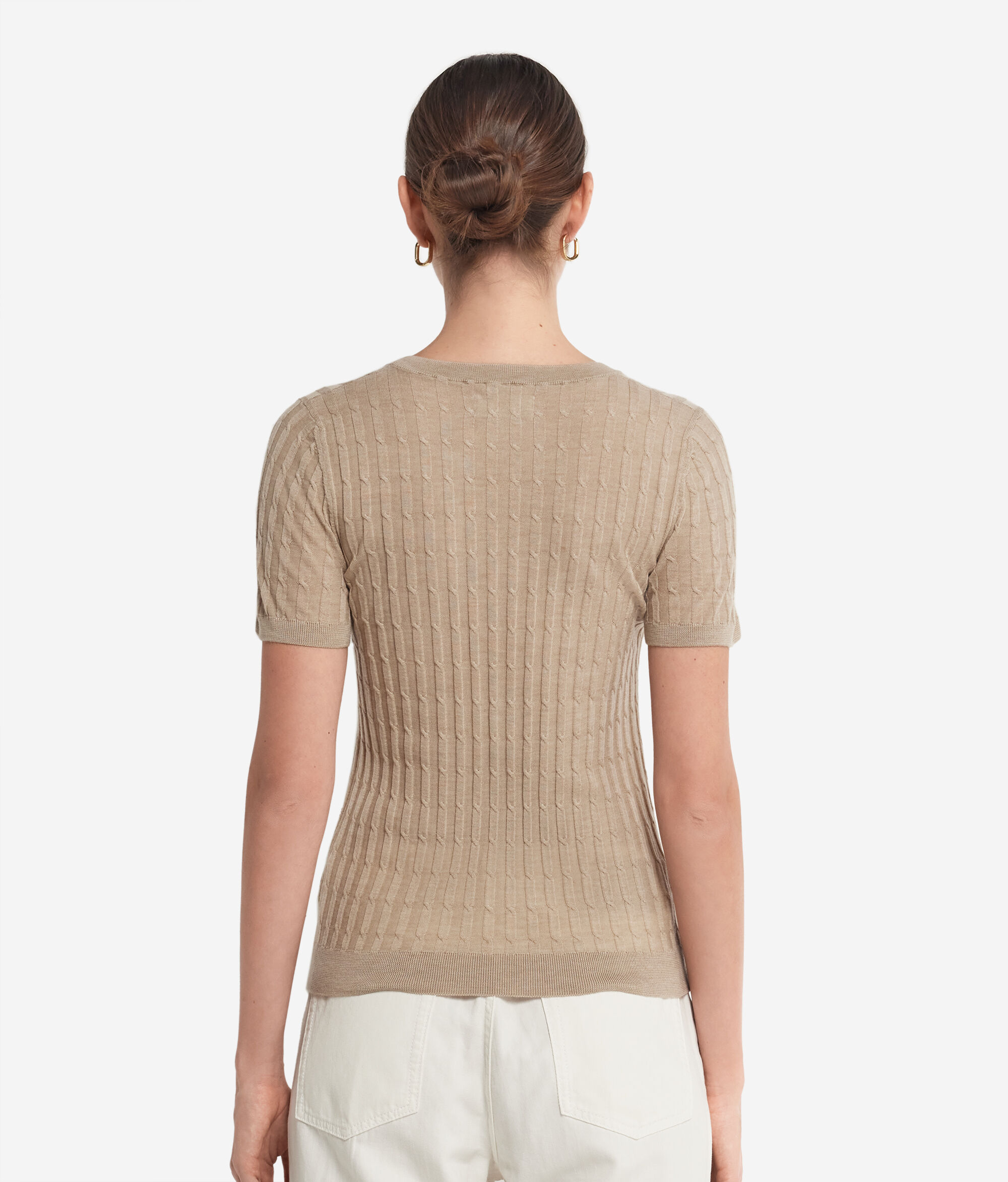 Maglia con Motivo a Treccina in Cashmere Ultrafine