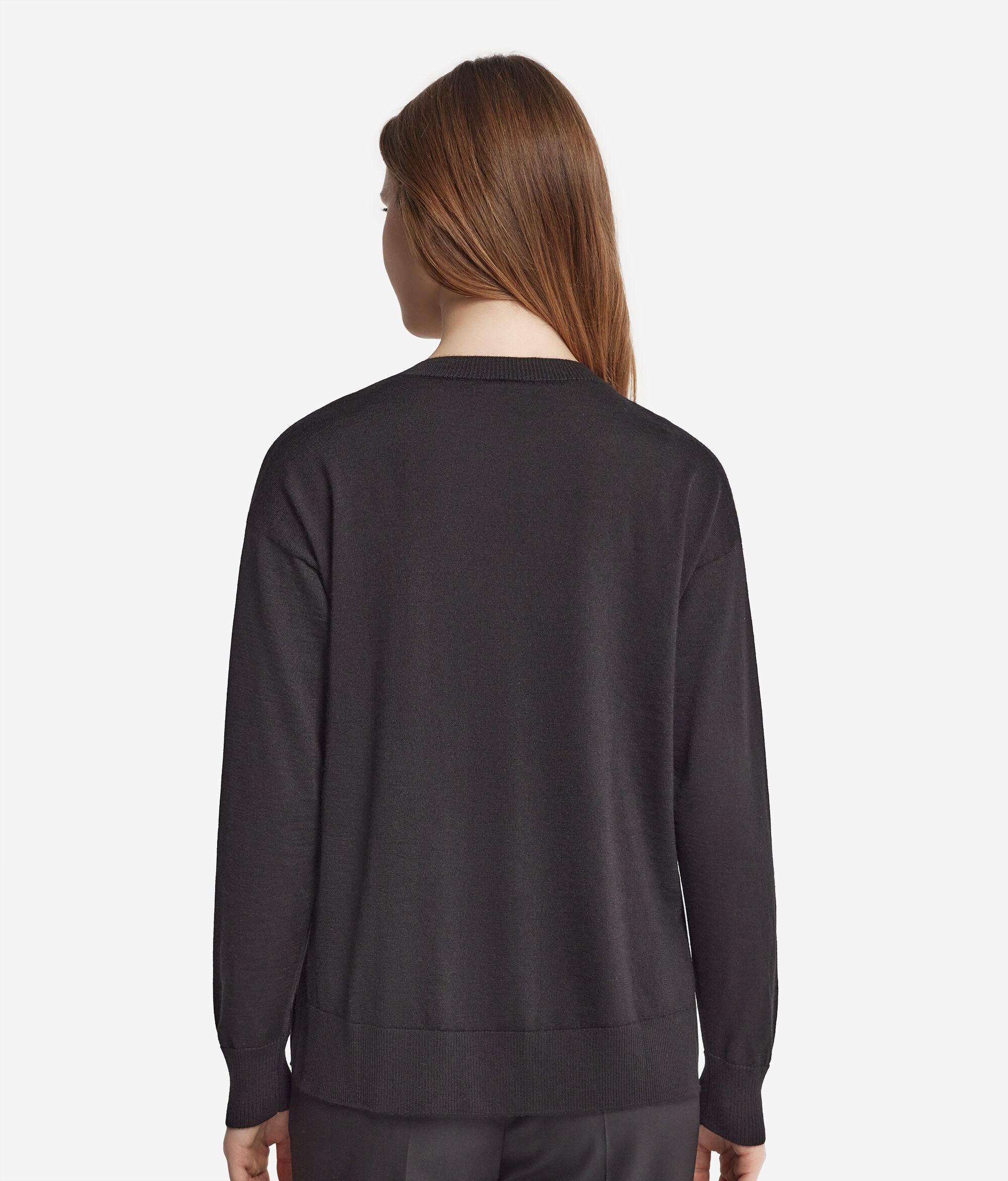 V-Neck Cashmere Jumper with Slits