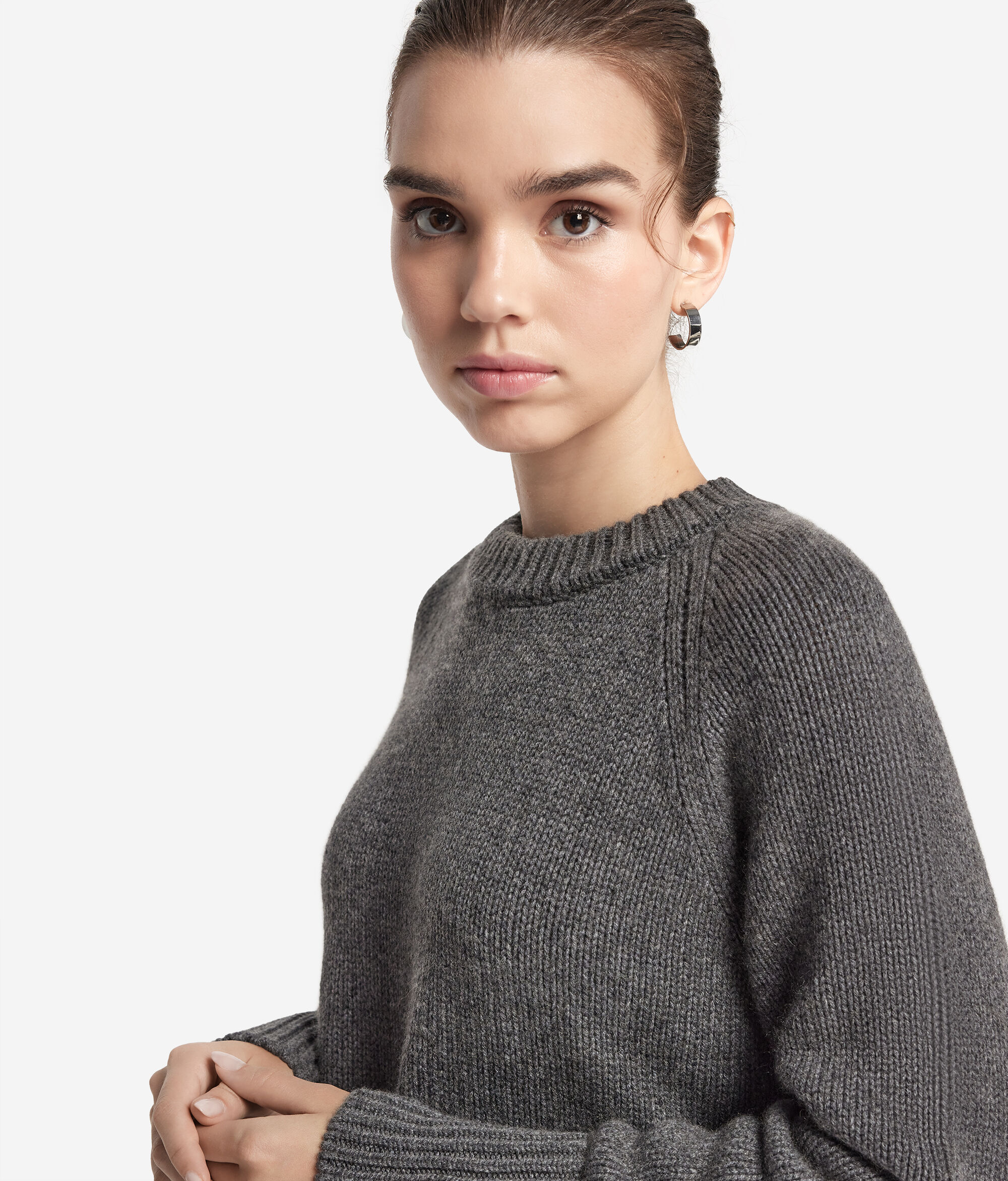 Round-Neck Cashmere Tricot Jumper