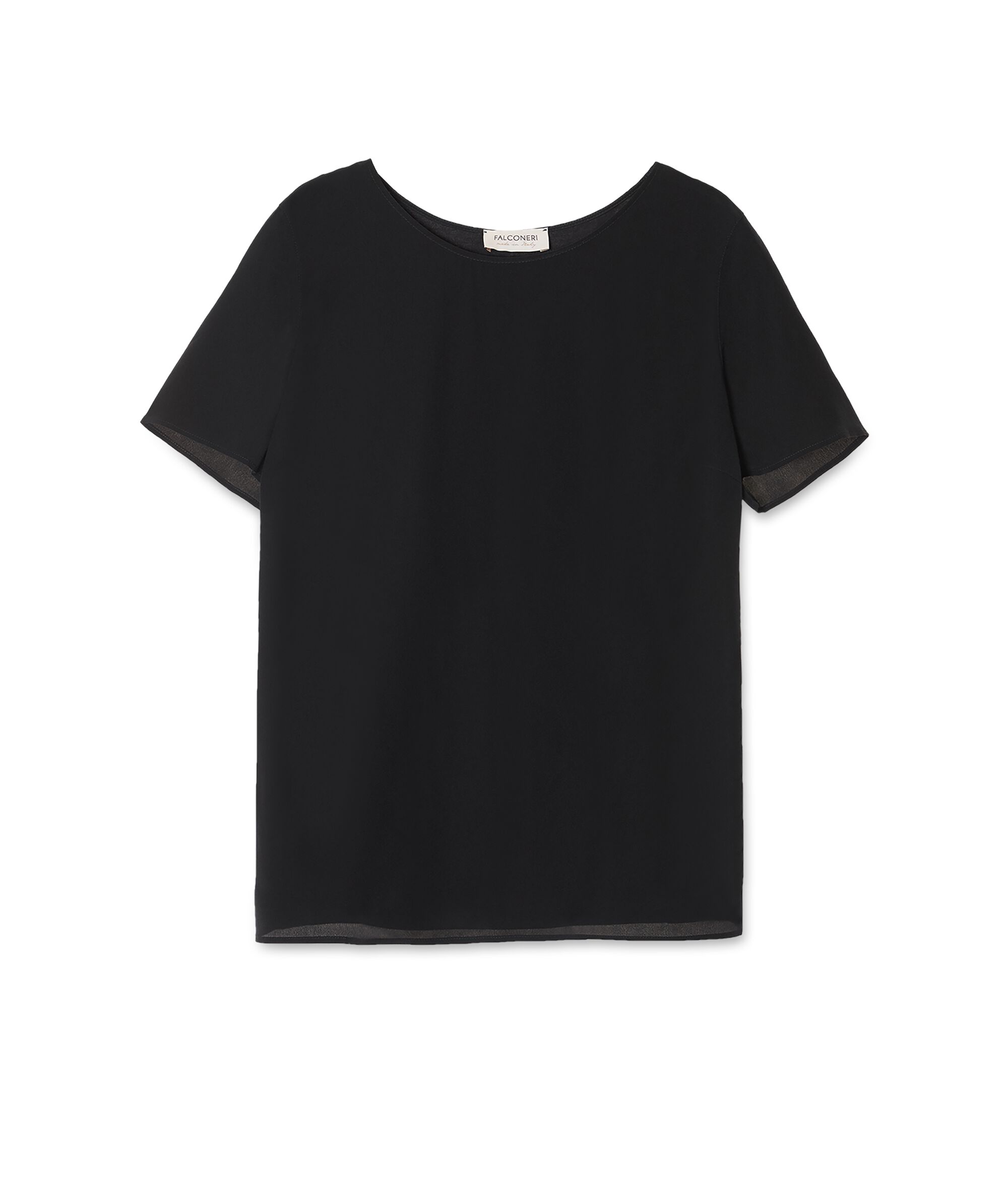 Rundhals-T-Shirt aus Seide