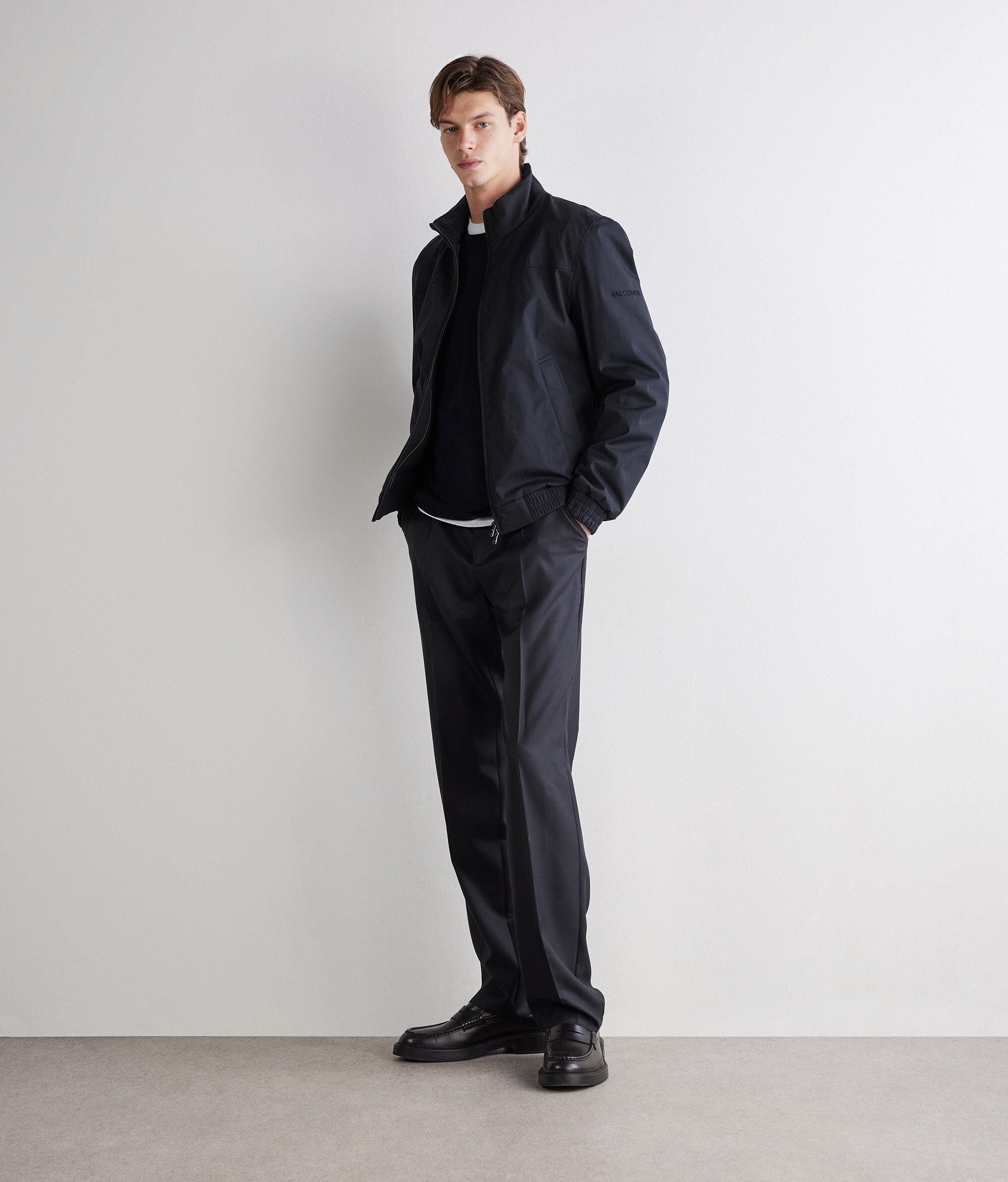 Bomber técnico en algodón y cashmere