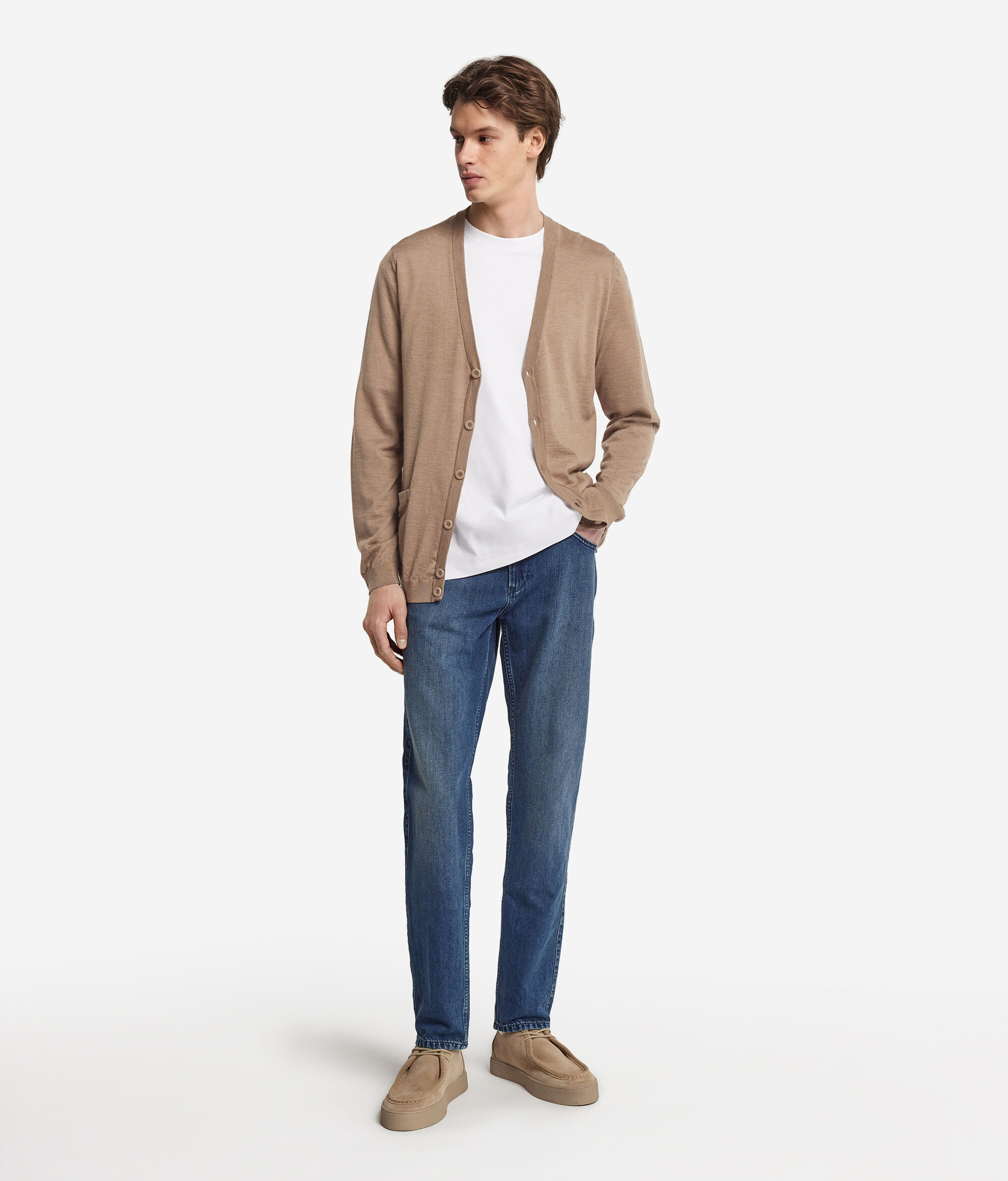 カシミヤ ボタンカーディガン