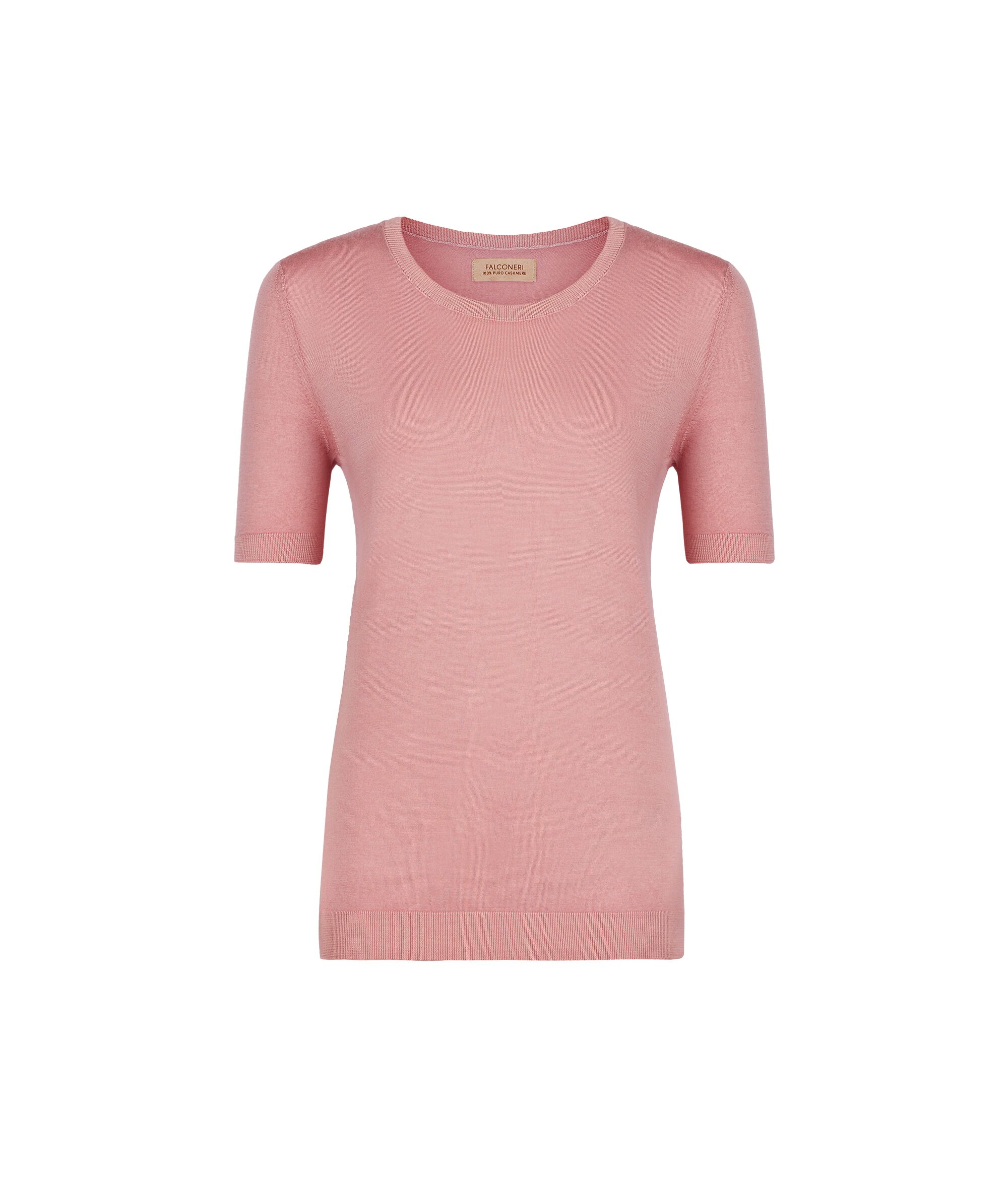 Short-Sleeved Round-Neck Ultrafine Cashmere Top