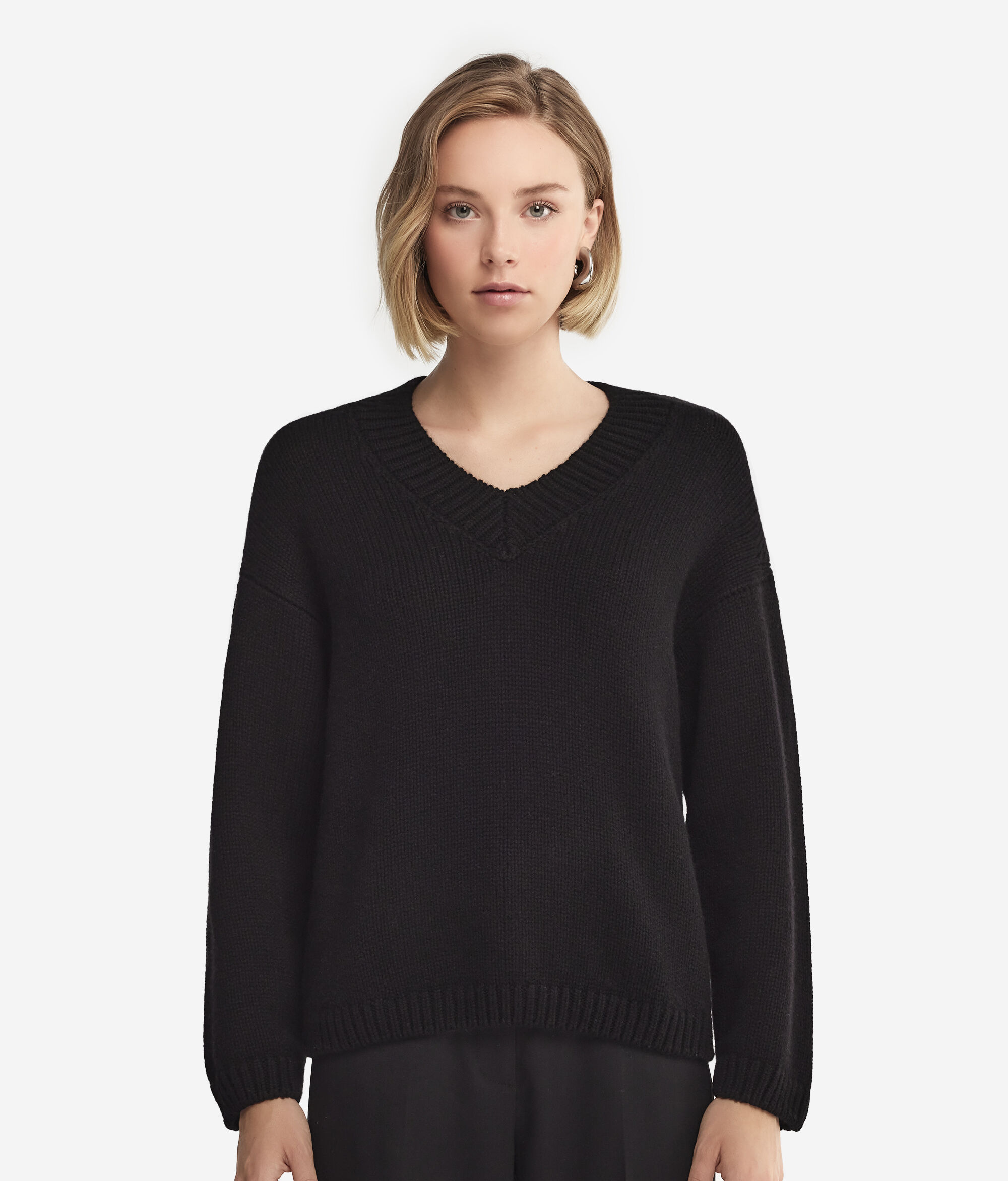 Pull femme col V en cachemire ultra-doux