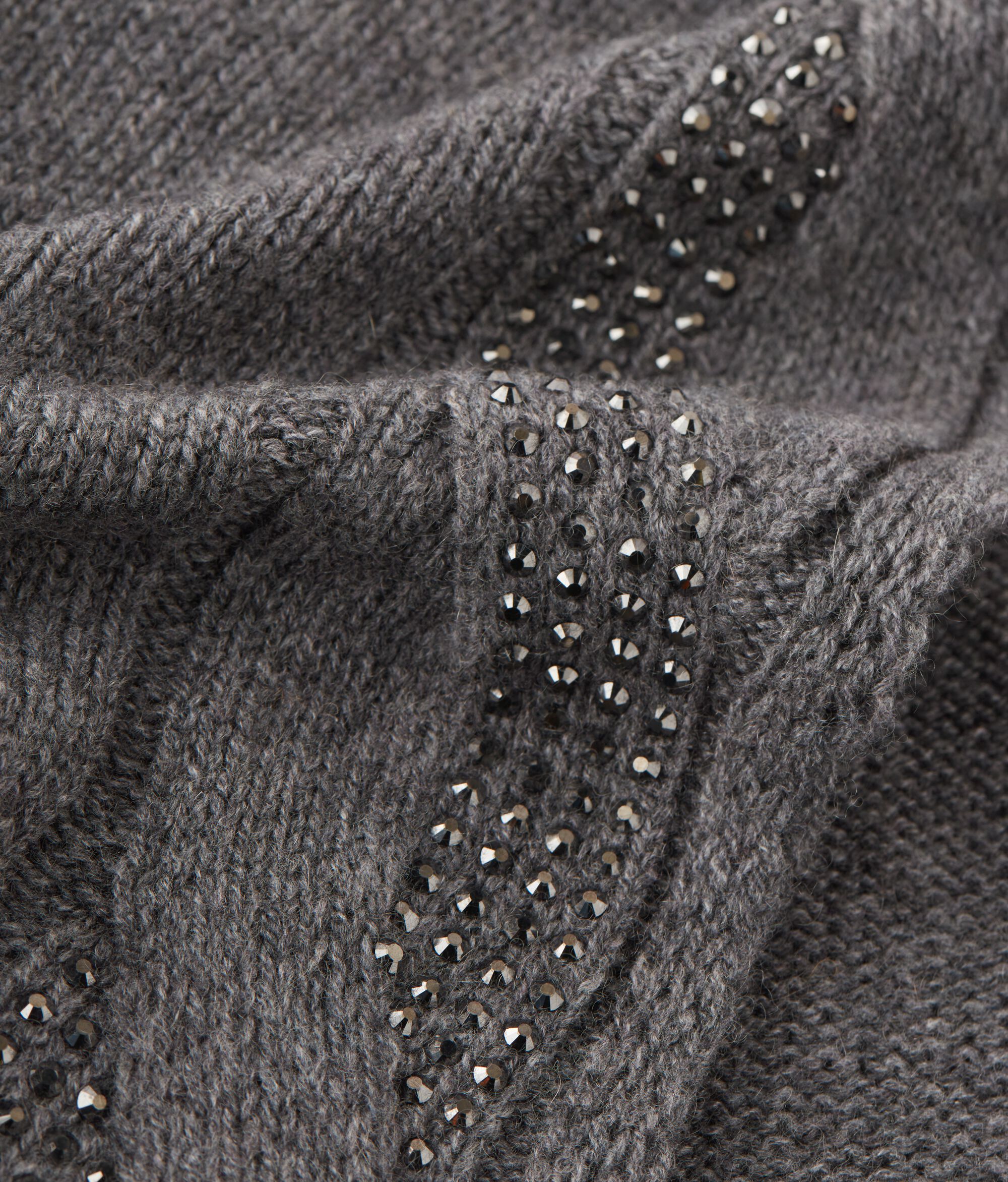 Schal aus Kaschmir Ultrasoft mit Zopfmuster und Strass