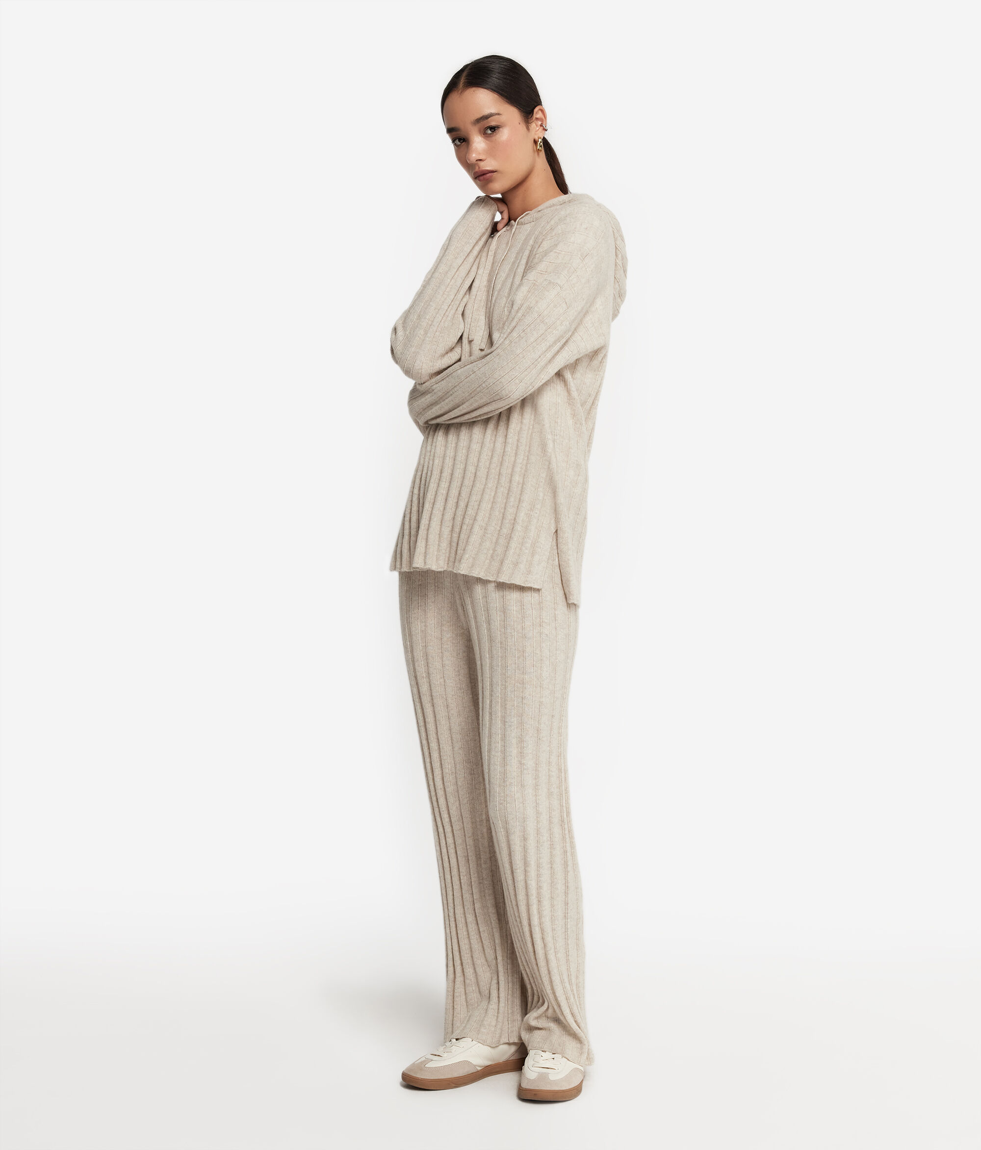 Dessuadora de canalé de cashmere ultrasoft
