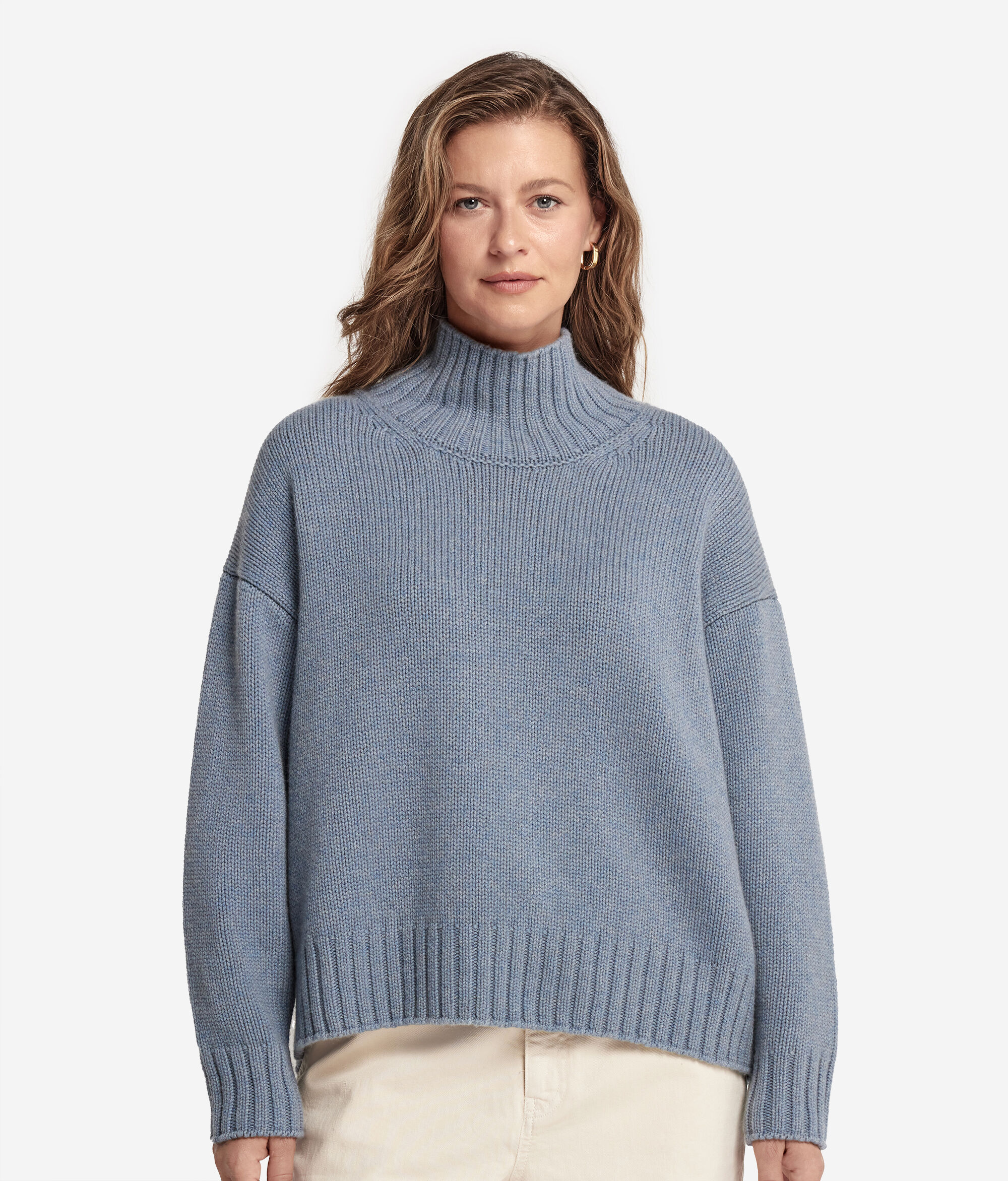 Cashmere Tricot Funnel-Neck Jumper