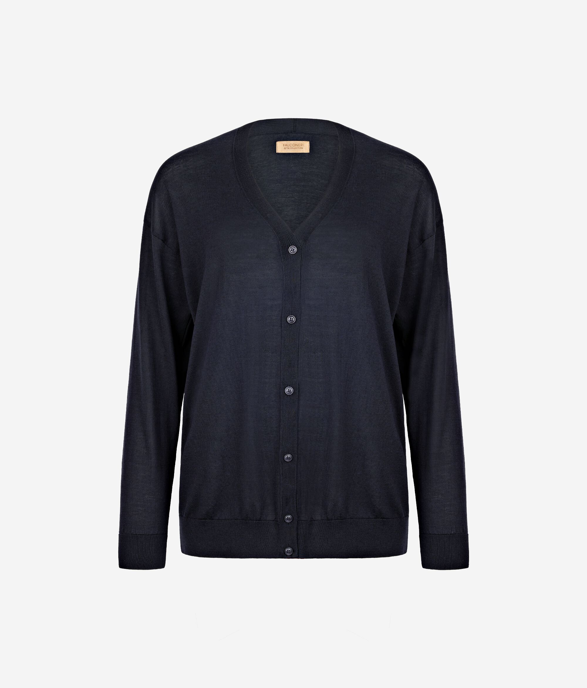 Long-Sleeved Silk and Cotton Cardigan