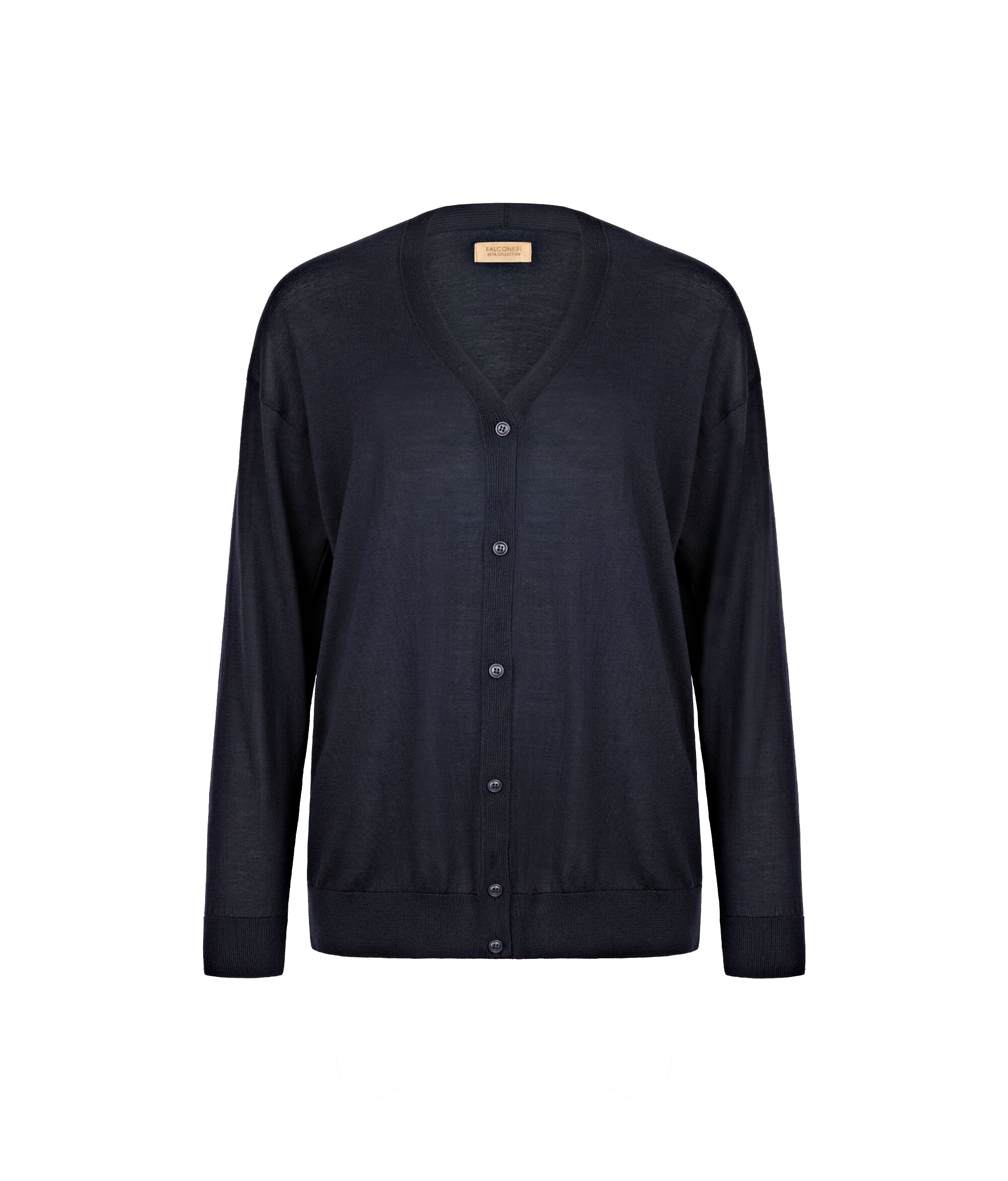 Cardigan a Maniche Lunghe in Seta Cotone