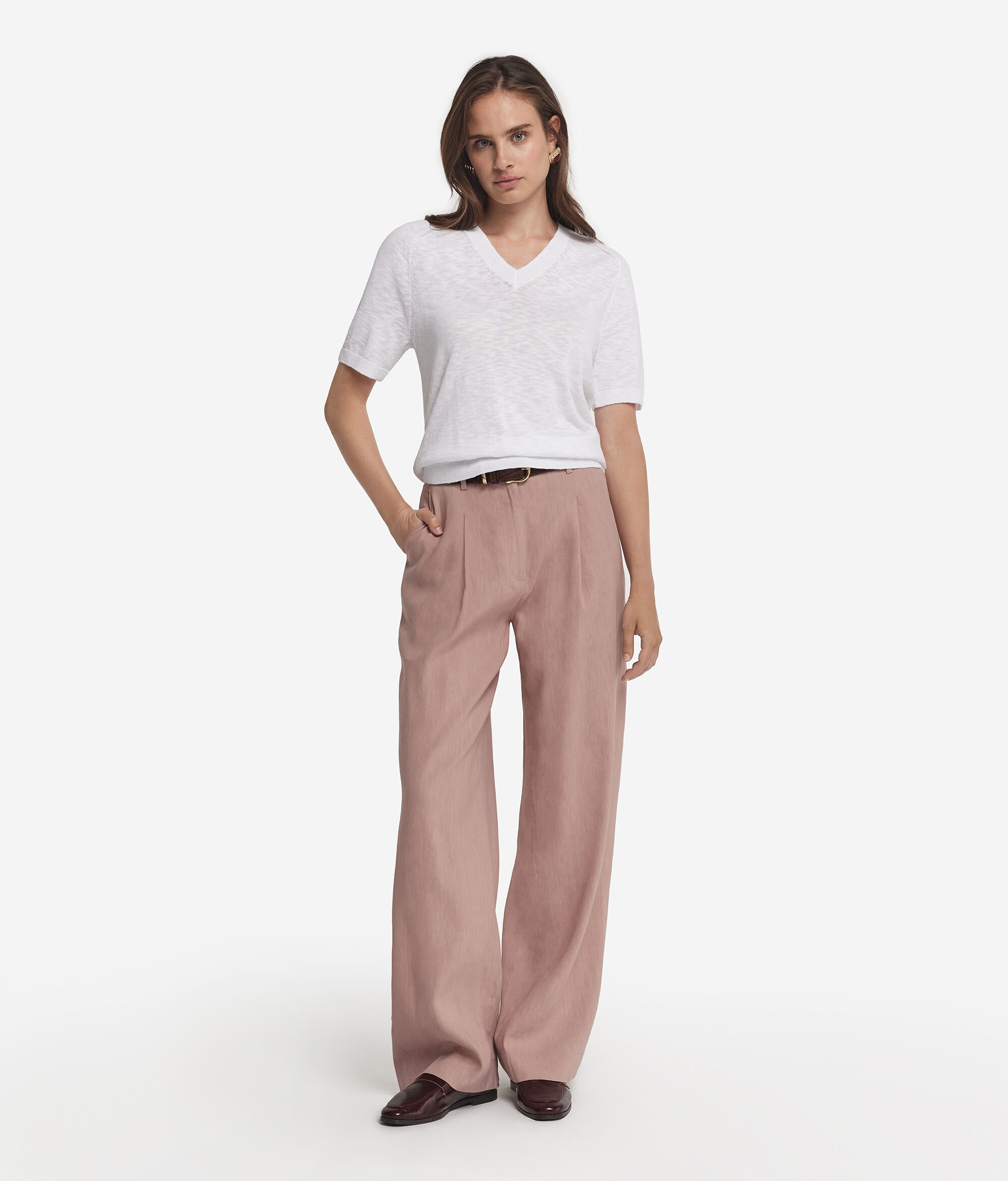 T-Shirt Mezza Manica Scollo V Twist