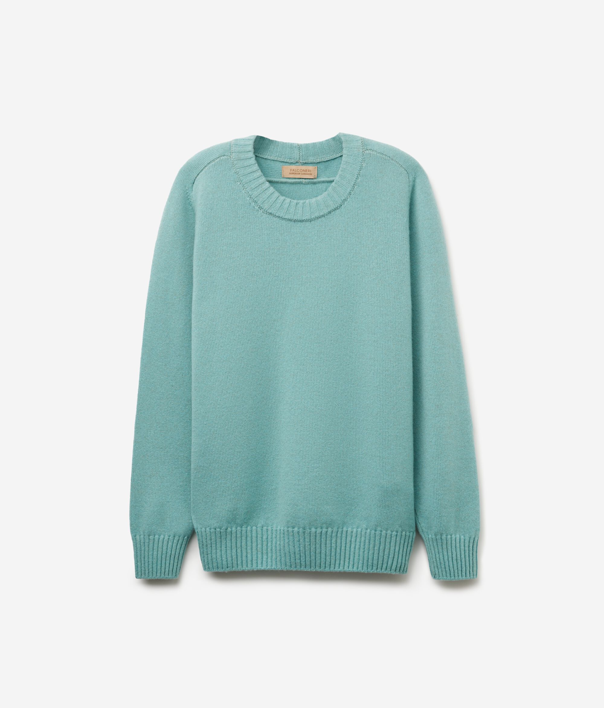 Maglia Girocollo con Spalla Martello in Cashmere Ultrasoft