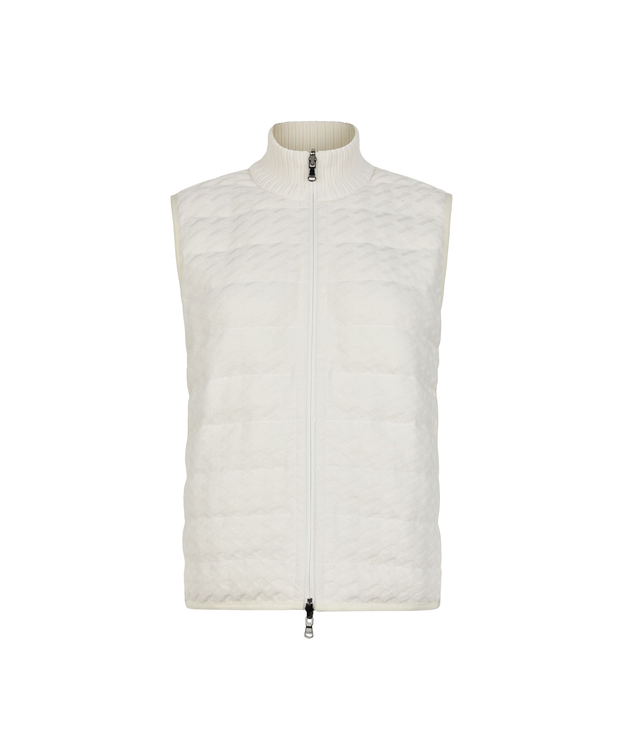 カシミヤ パターンニット リバーシブル ダウンベスト