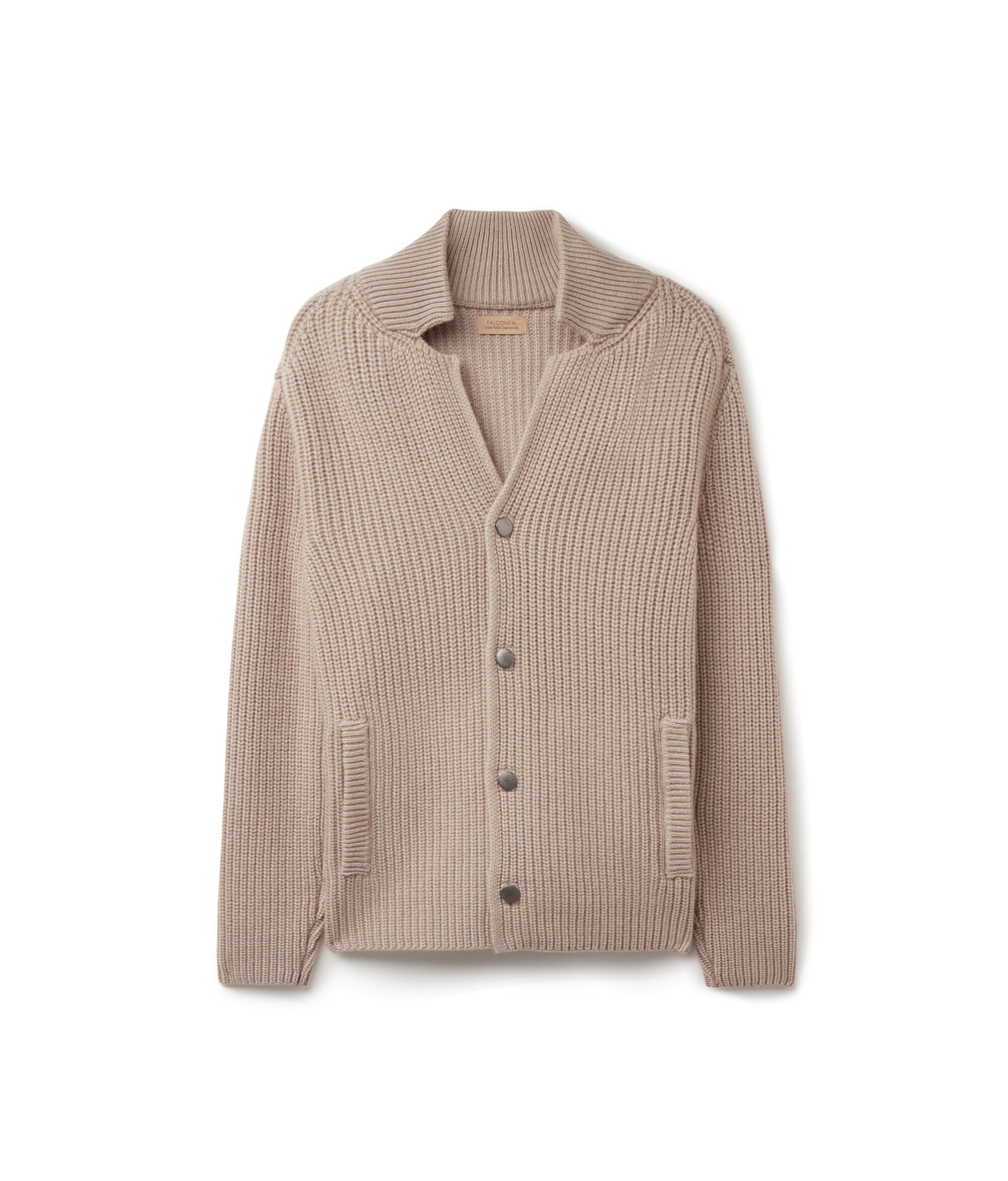 Chaqueta en punto canalé de cashmere ultrasoft