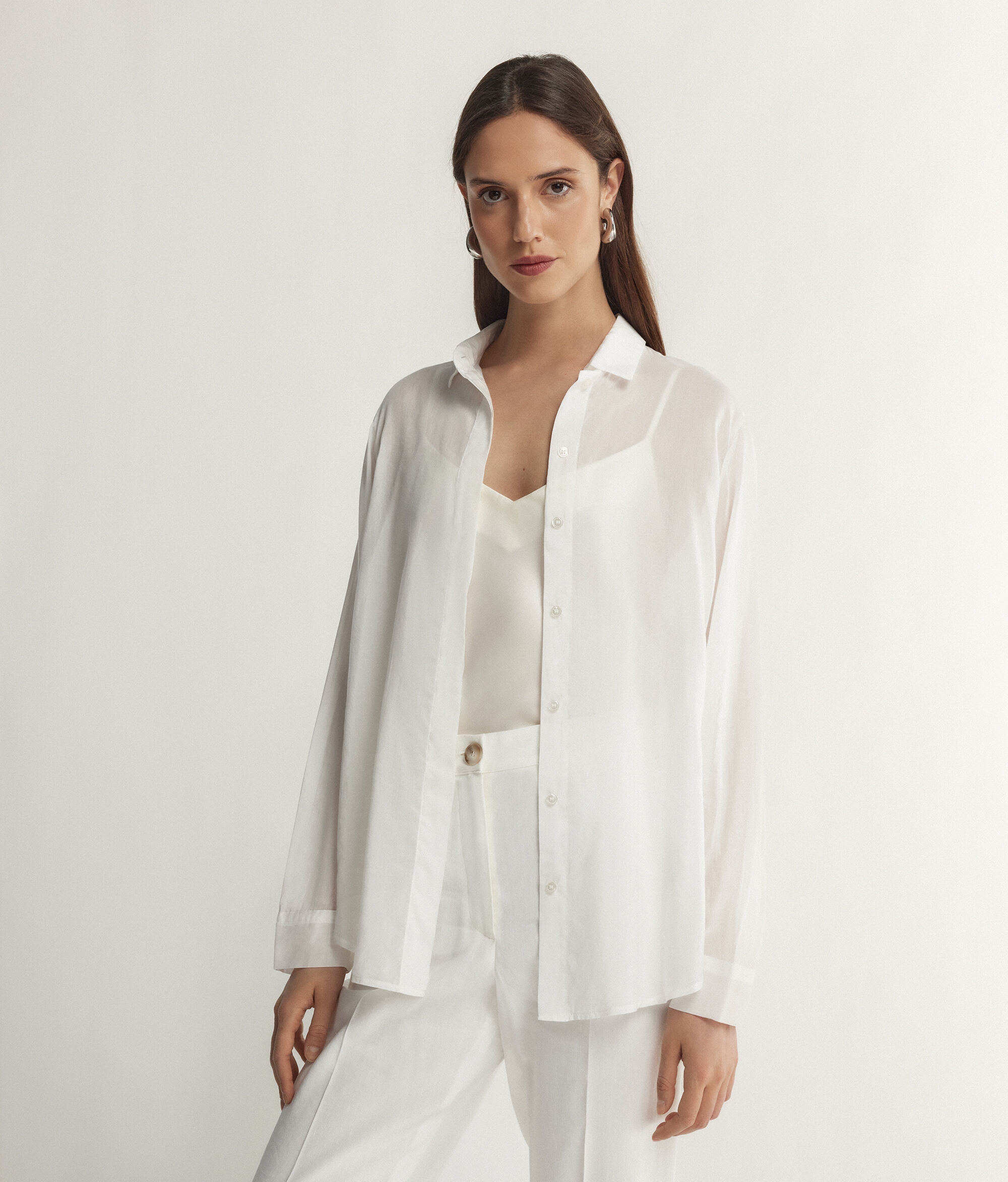 Cotton Muslin Collared Shirt