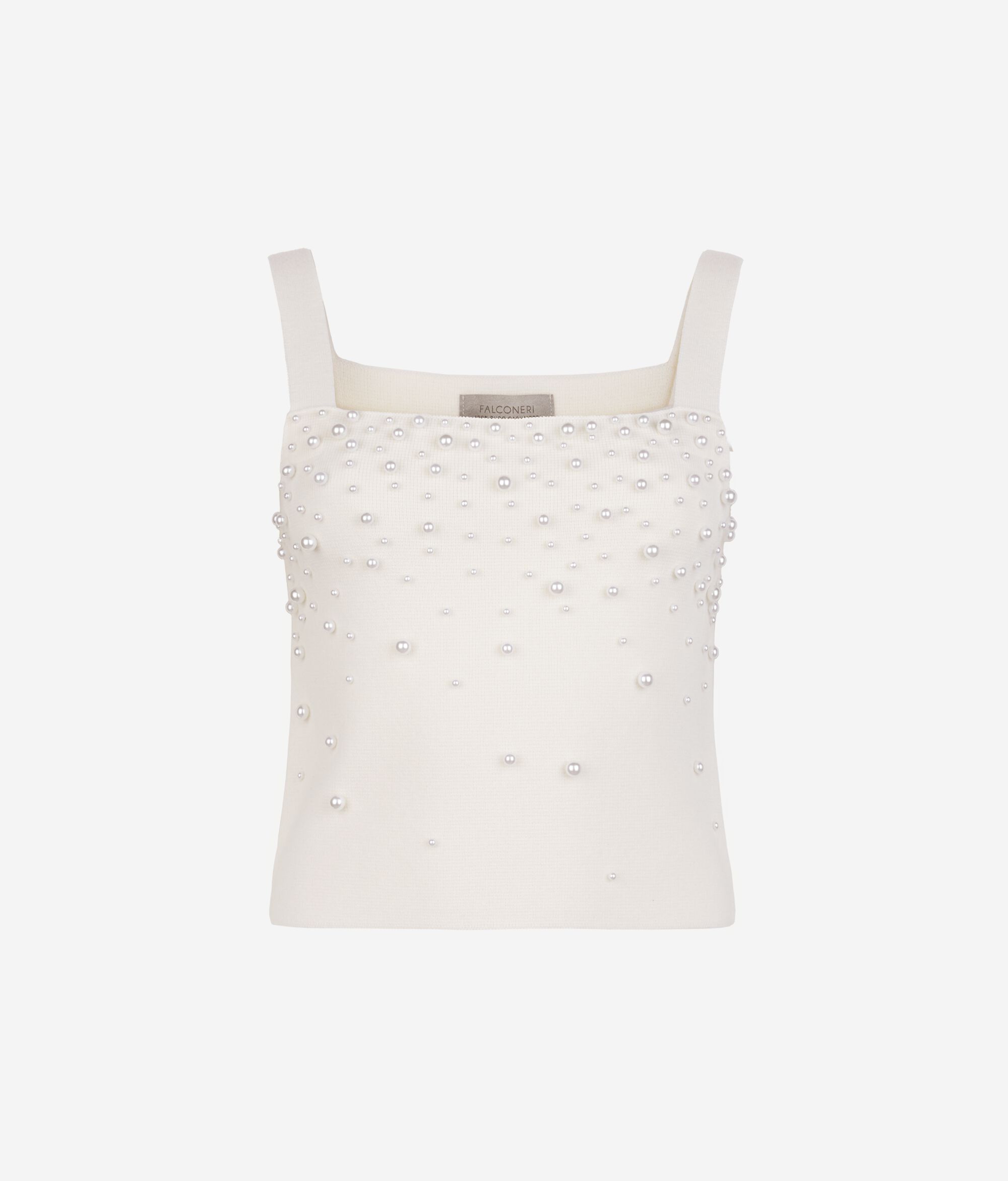 Top con perle in Cashmere Ultrasoft