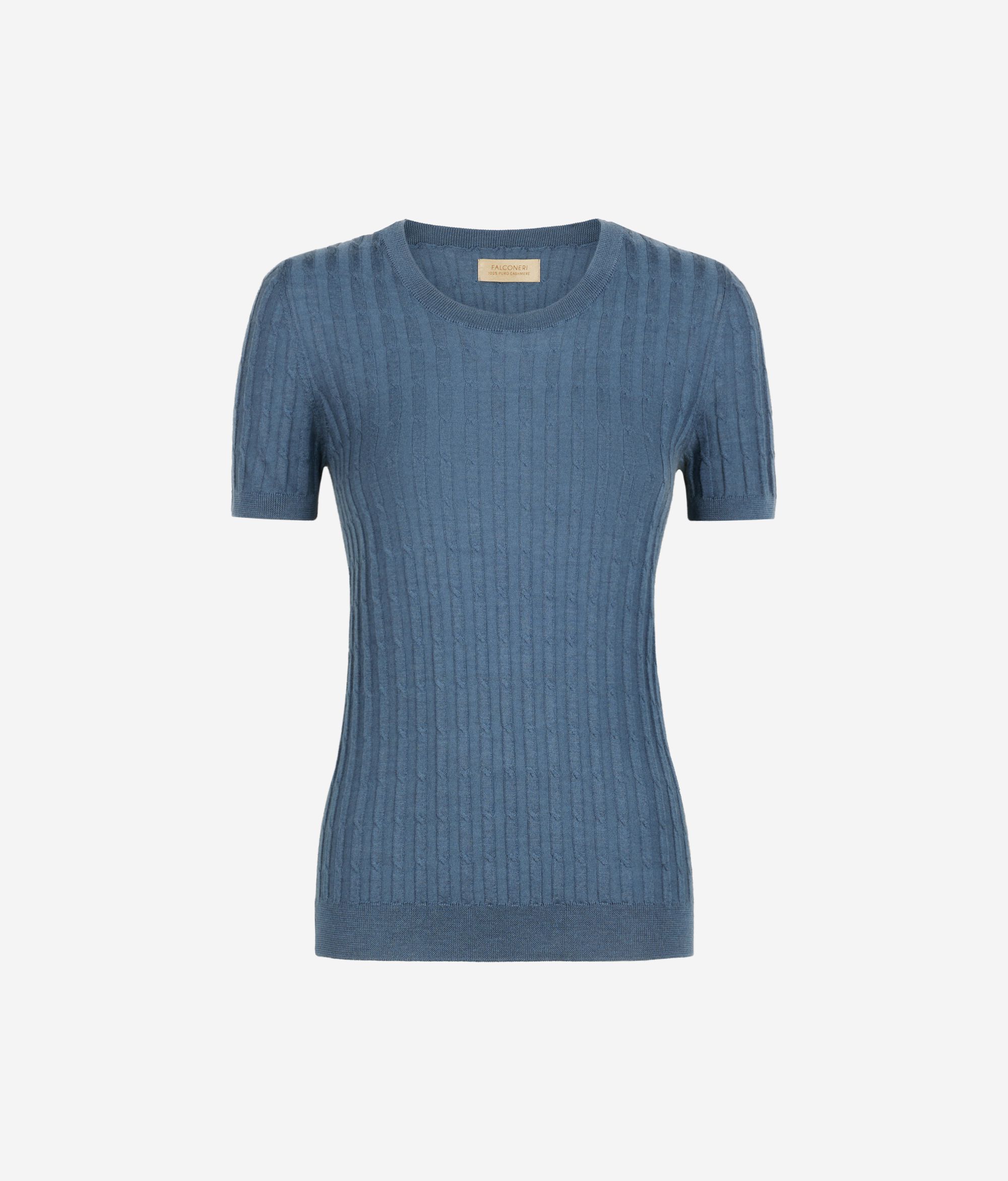 Maglia con Motivo a Treccina in Cashmere Ultrafine